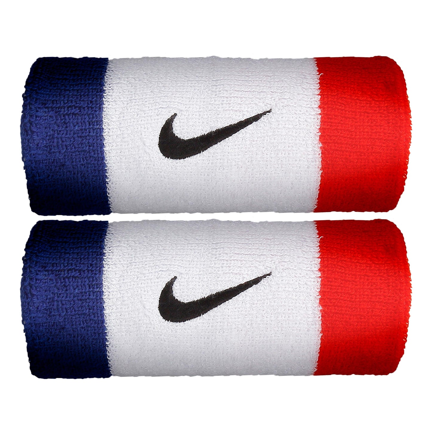 Nike Swoosh Doublewide Polsino anti sudore Confezione da 2 Unisex - bianco, blu Nike Swoosh Doublewide Polsino anti sudore Confezione da 2 Unisex - bianco, blu