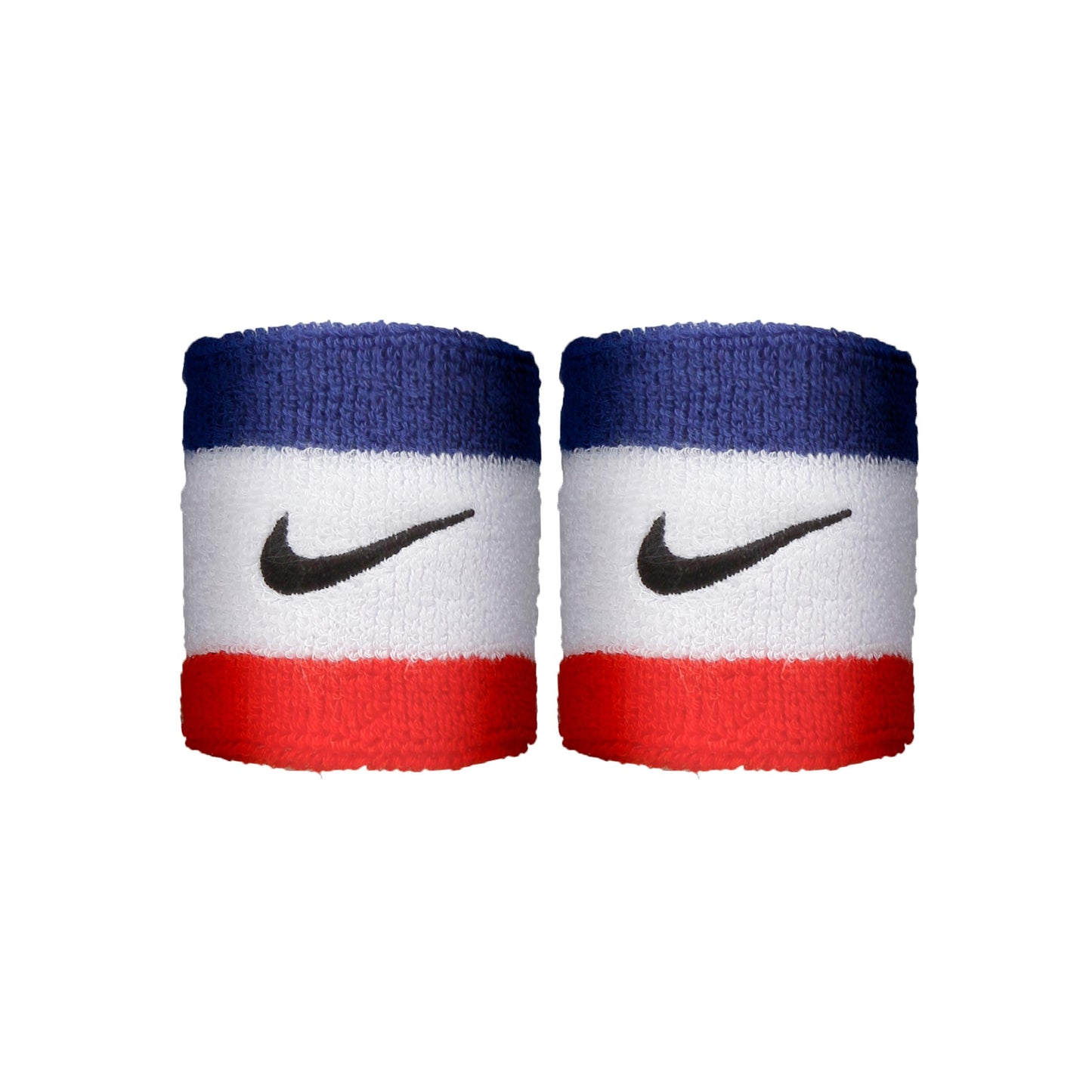 Nike Swoosh Polsino anti sudore Confezione da 2 corto - bianco, blu Nike Swoosh Polsino anti sudore Confezione da 2 corto - bianco, blu