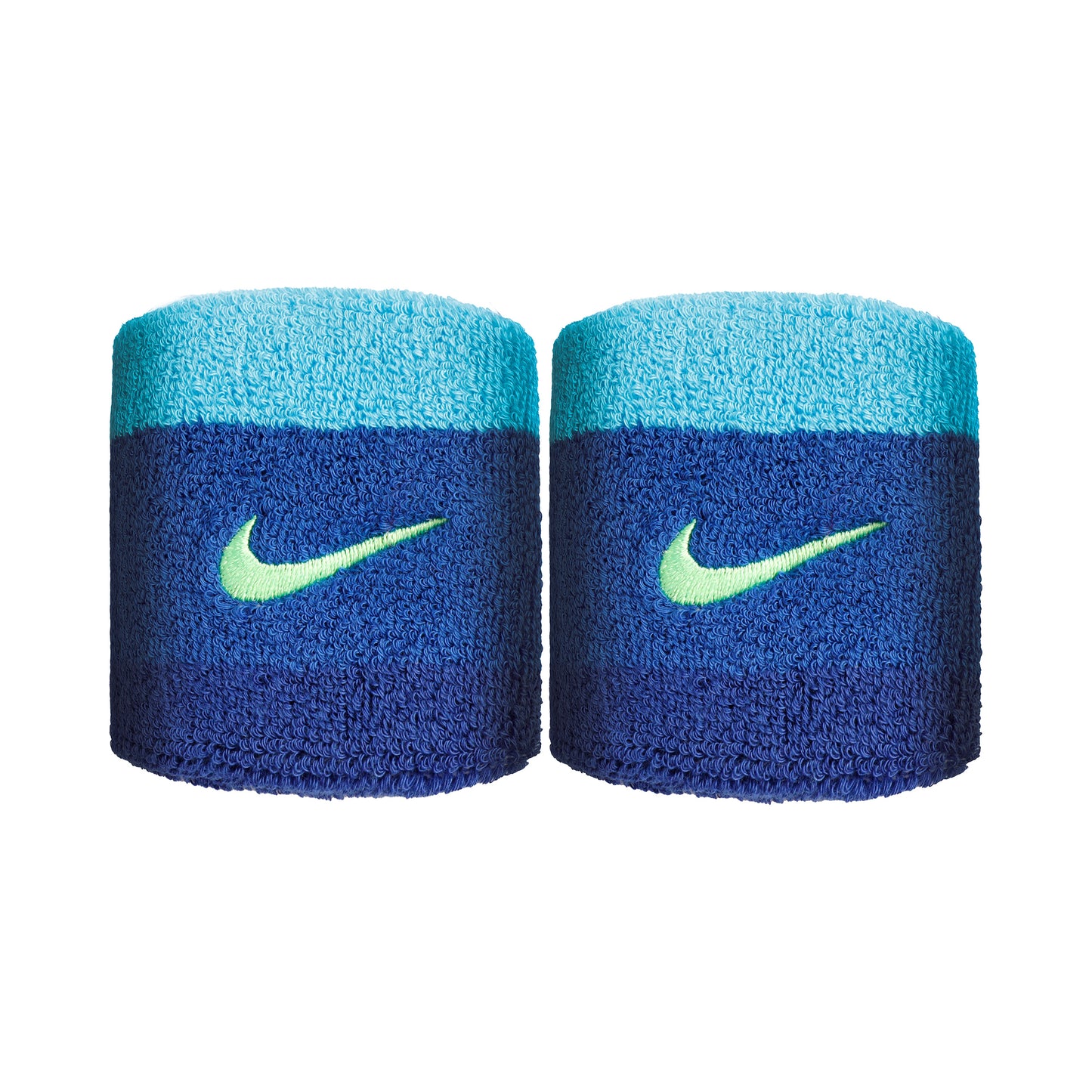 Nike Swoosh Polsino anti sudore Confezione da 2 corto - blu, verde Nike Swoosh Polsino anti sudore Confezione da 2 corto - blu, verde