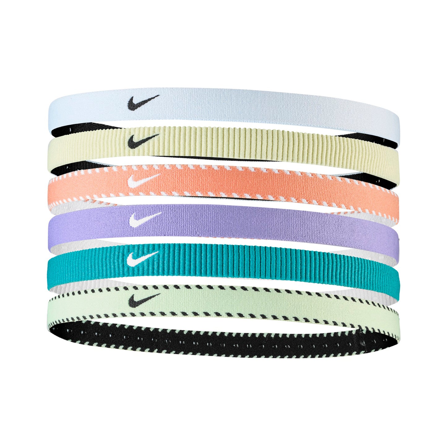 Nike Nike Flex Classic Fascia Per Capelli Confezione Da 6-Viola,Bianco Nike Nike Flex Classic Fascia Per Capelli Confezione Da 6-Viola,Bianco