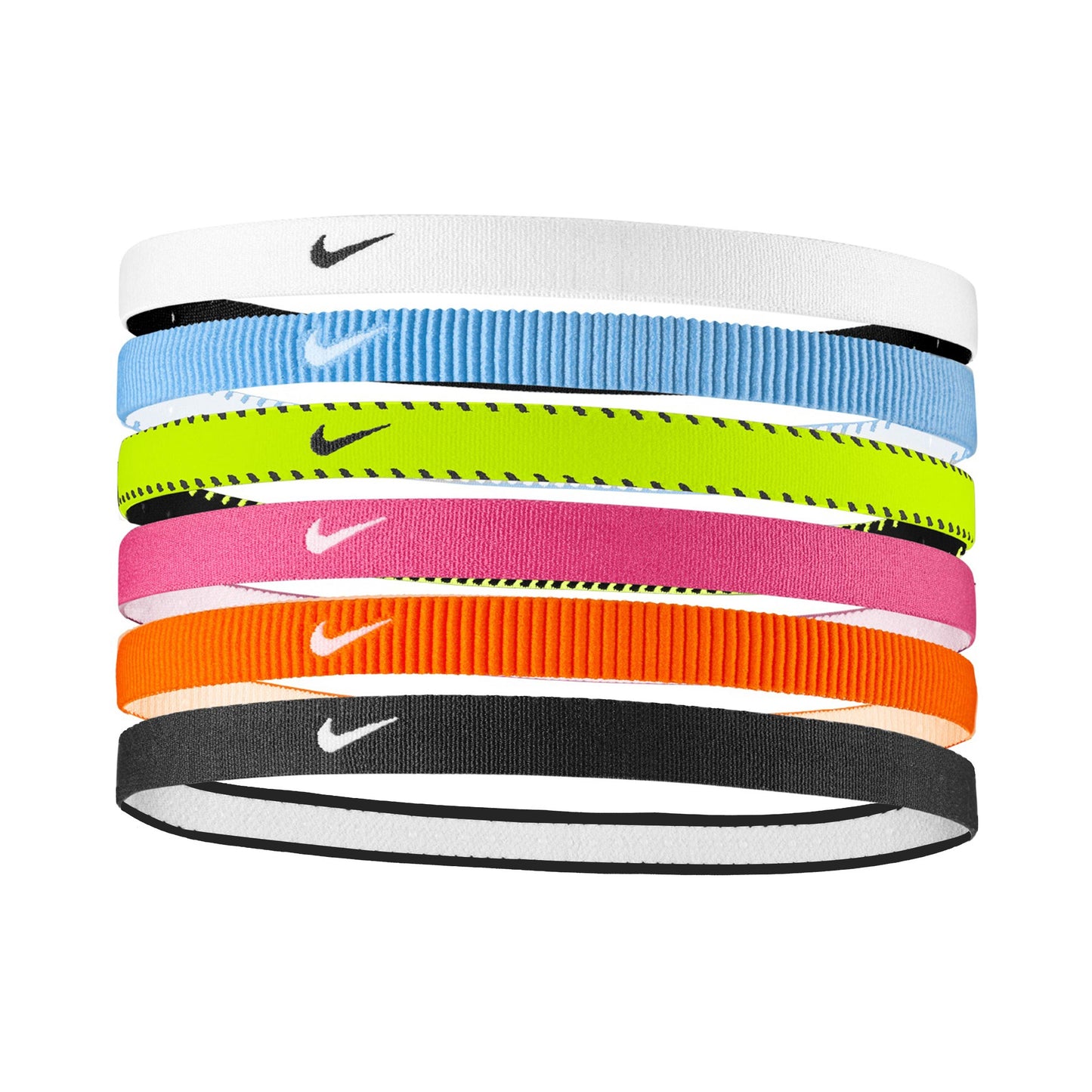 Nike Nike Flex Classic Fascia per capelli Confezione da 6 Unisex - rosa, bianco Nike Nike Flex Classic Fascia per capelli Confezione da 6 Unisex - rosa, bianco