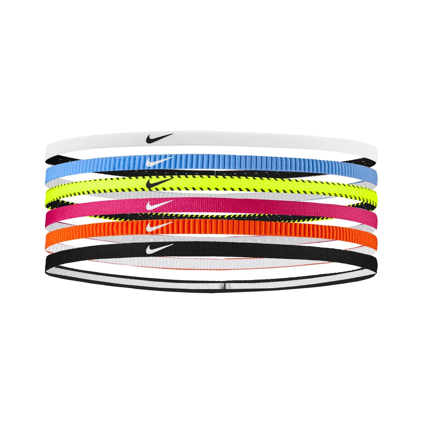 Nike Nike Flex Classic Slim Fascia Per Capelli Confezione Da 6-Giallo Neon,Rosa Nike Nike Flex Classic Slim Fascia Per Capelli Confezione Da 6-Giallo Neon,Rosa