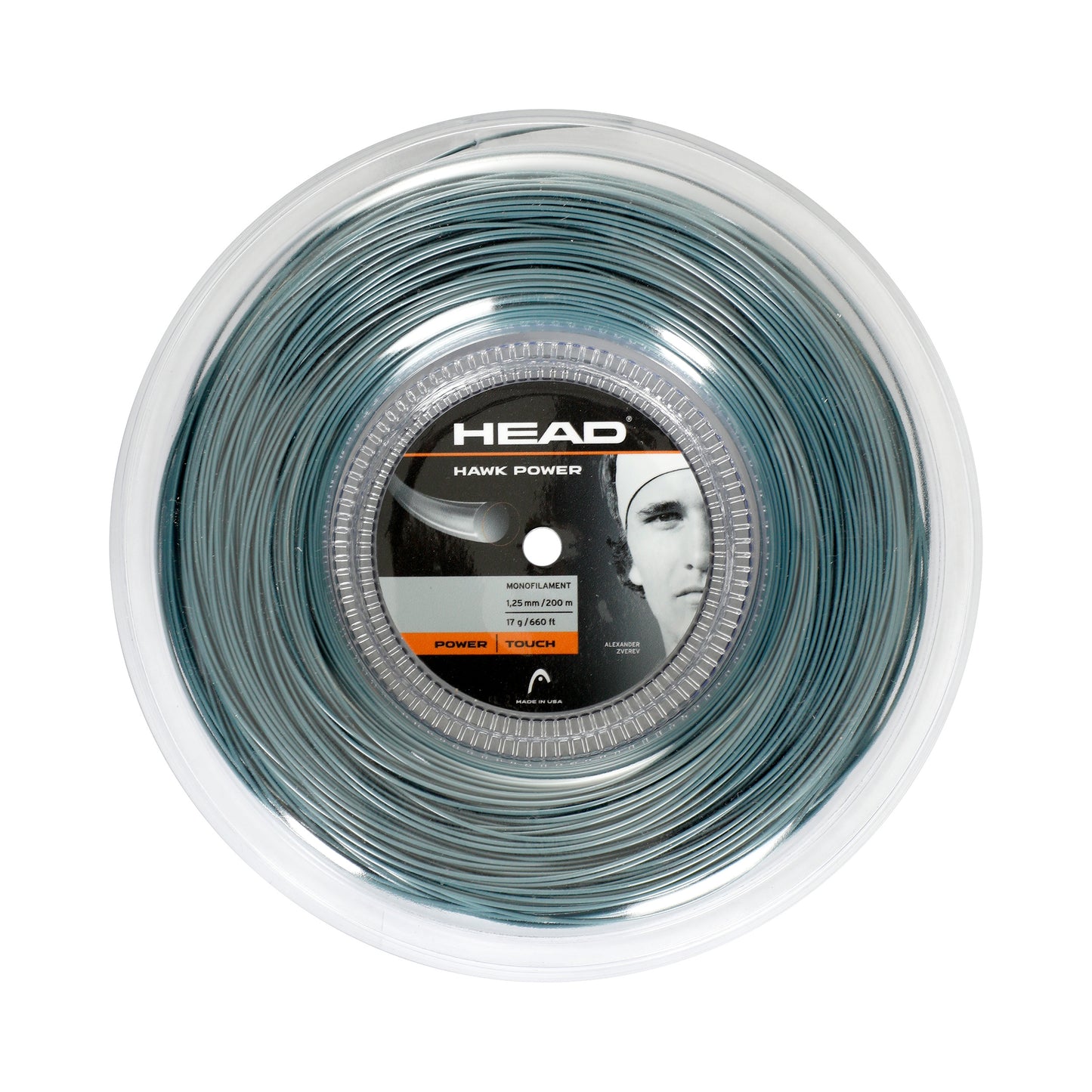 HEAD Hawk Power Rotolo Di Corde 200m-Antracite HEAD Hawk Power Rotolo Di Corde 200m-Antracite