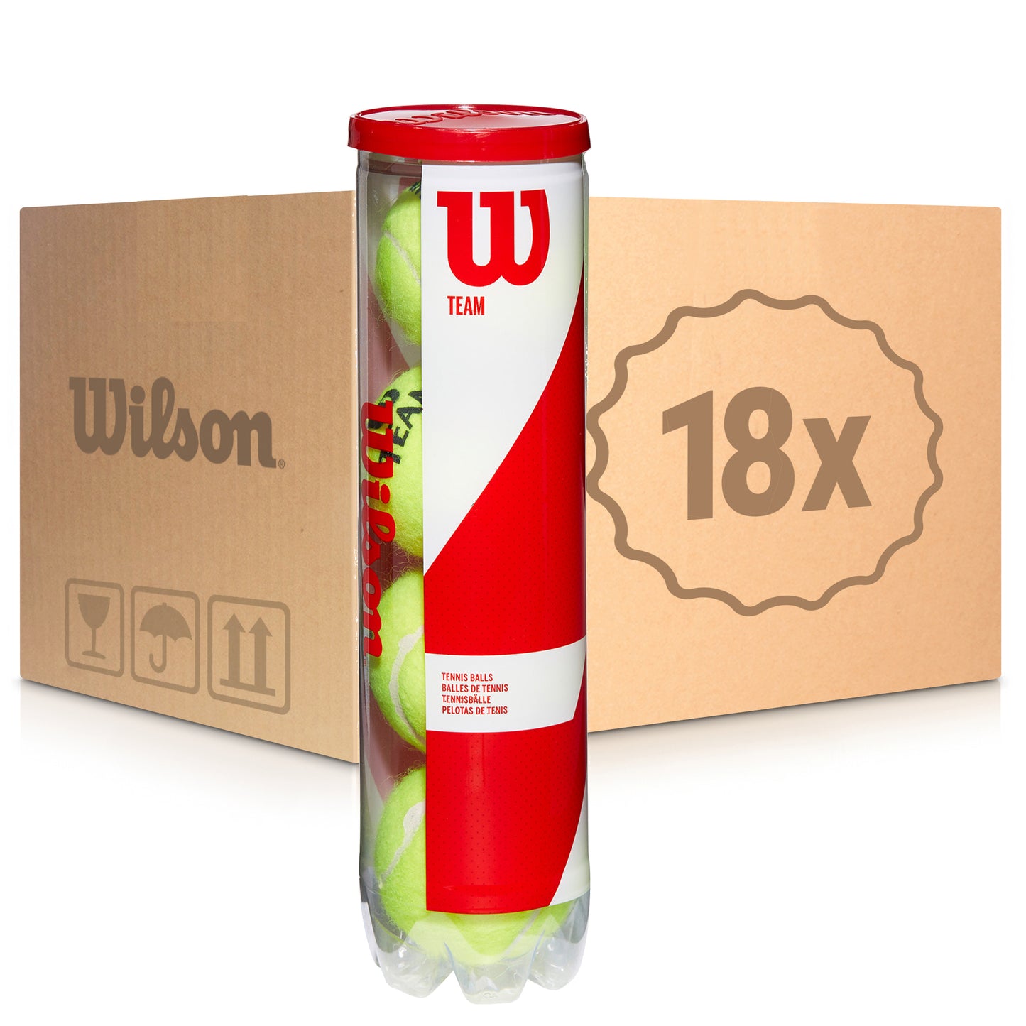 Wilson 18 tubi da 4 Team W Practice Nel cartone Wilson 18 tubi da 4 Team W Practice Nel cartone