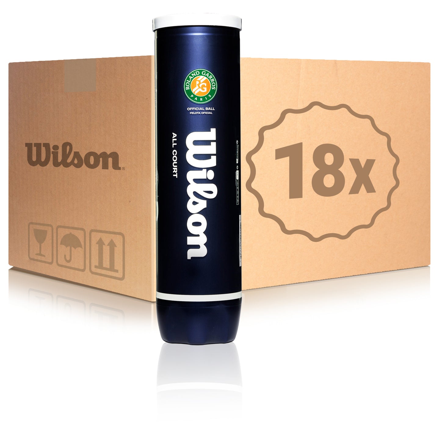 Wilson 18 tubi da 4 Roland Garros All Court Nel cartone Wilson 18 tubi da 4 Roland Garros All Court Nel cartone
