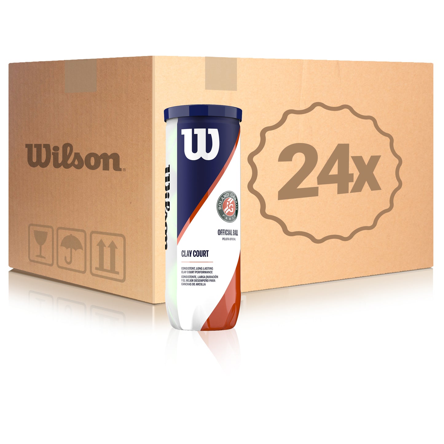 Wilson 24 tubi da 3 Roland Garros Official Nel cartone Wilson 24 tubi da 3 Roland Garros Official Nel cartone