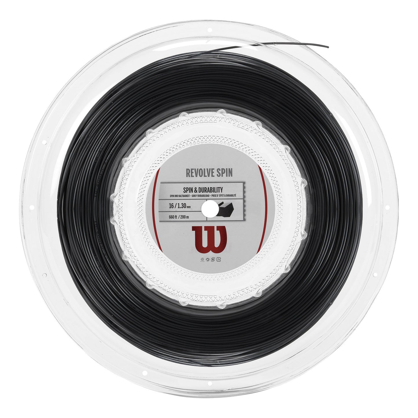 Wilson Revolve Spin Rotolo Di Corde 200m-Nero Wilson Revolve Spin Rotolo Di Corde 200m-Nero