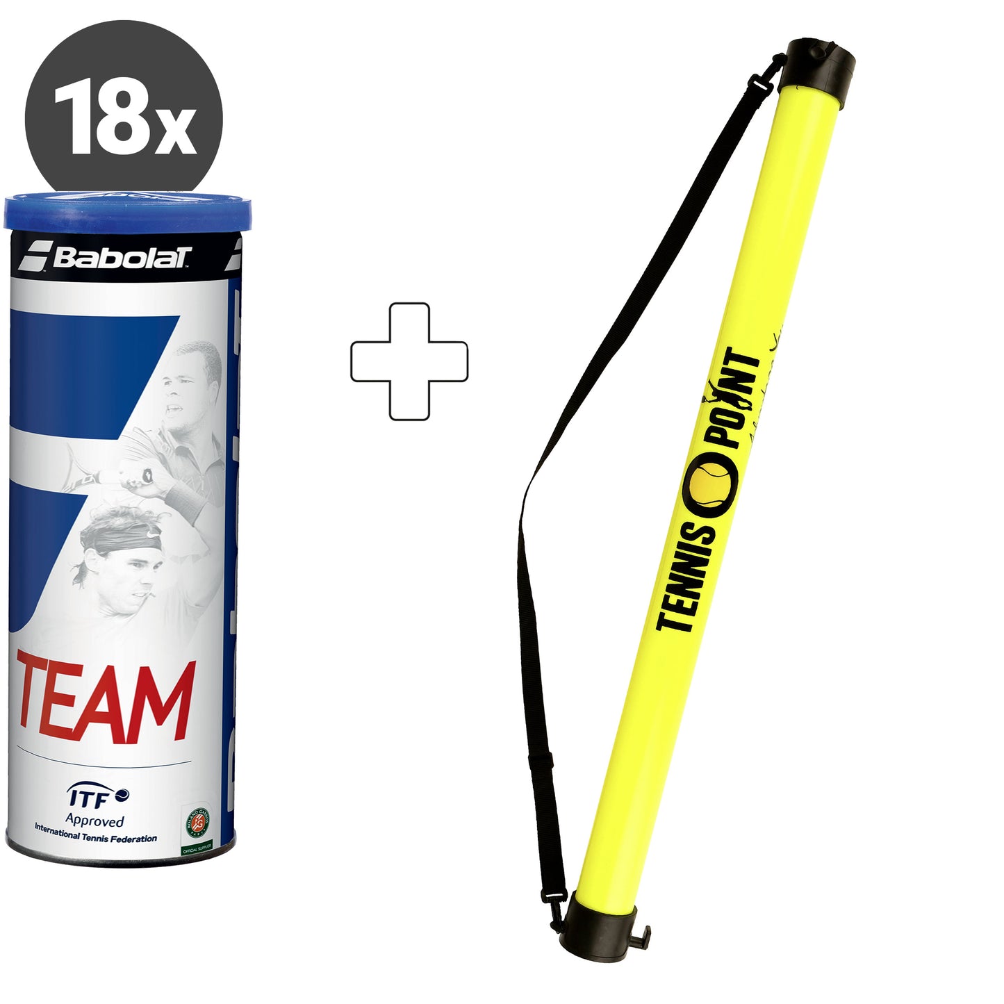 Babolat 18 tubi da 4 Team In aggiunta tubo per palline Babolat 18 tubi da 4 Team In aggiunta tubo per palline