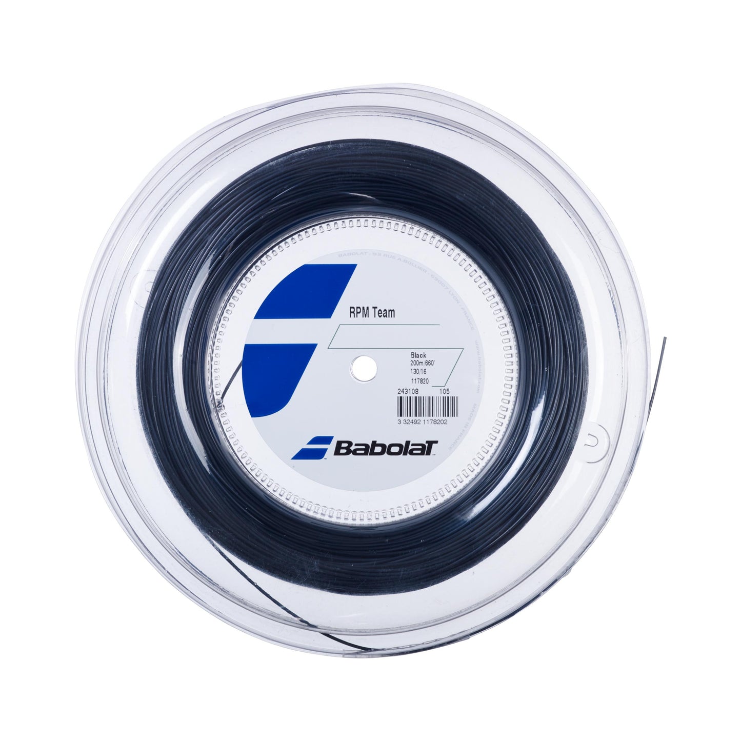Babolat Team RPM Team Rotolo Di Corde 200m-Nero Babolat Team RPM Team Rotolo Di Corde 200m-Nero