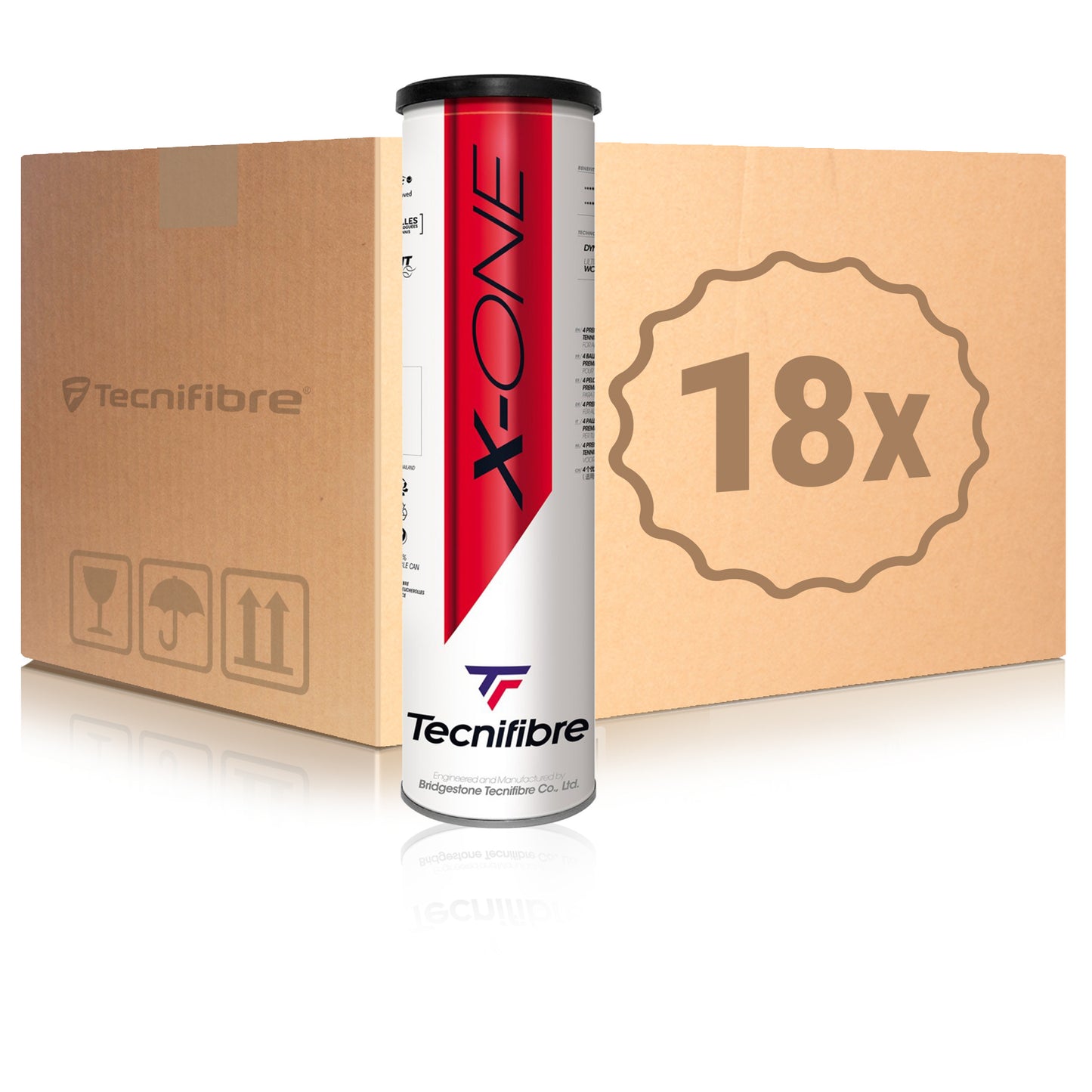 Tecnifibre 18 tubi da 4 X-One Nel cartone Tecnifibre 18 tubi da 4 X-One Nel cartone