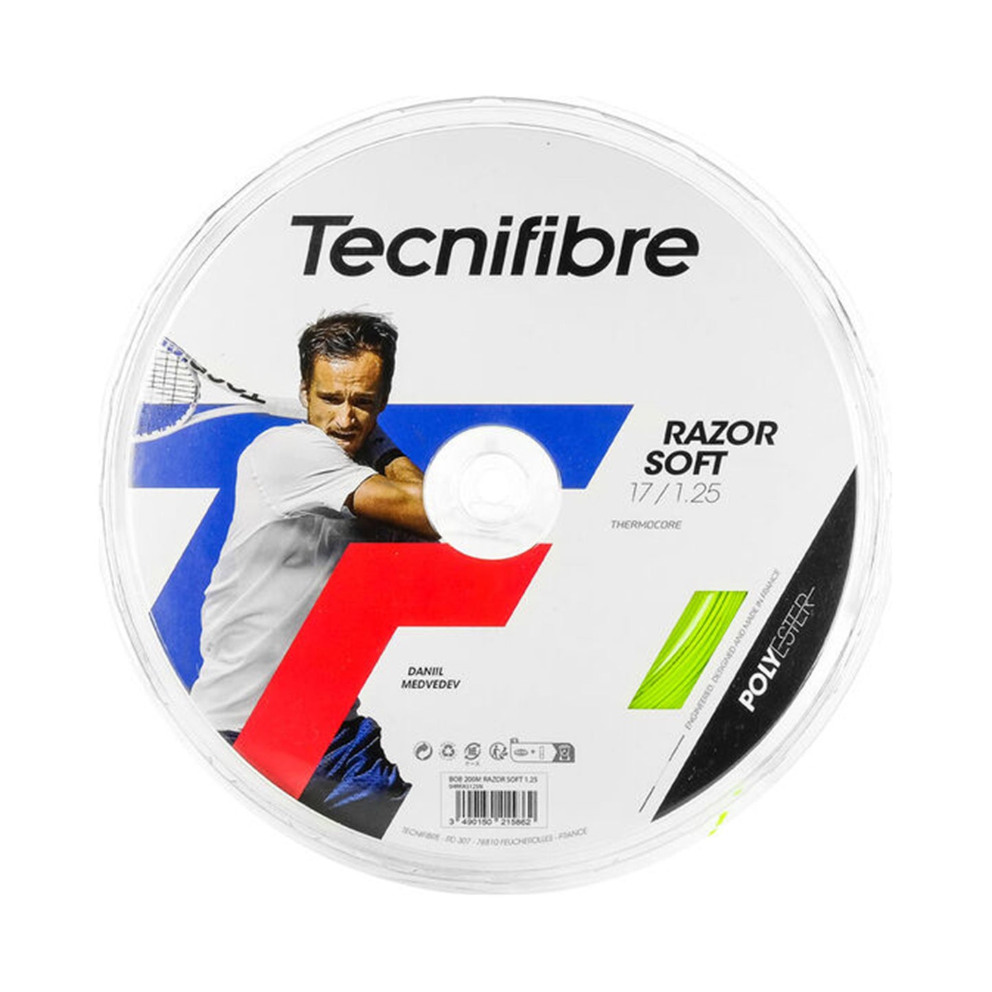 Tecnifibre Razor Soft 200m Rotolo Di Corde-Lime Tecnifibre Razor Soft 200m Rotolo Di Corde-Lime