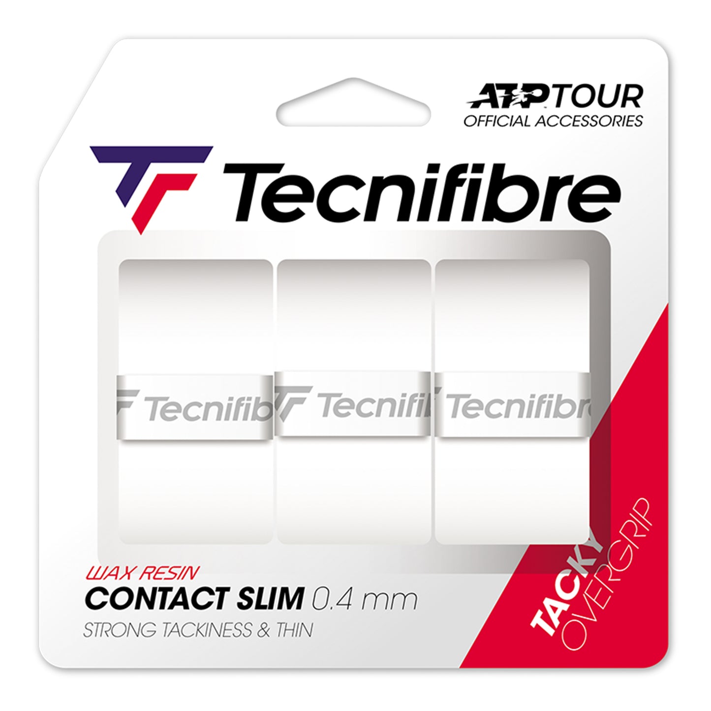 Tecnifibre Contact Slim 3er Confezione Da 3-Bianco Tecnifibre Contact Slim 3er Confezione Da 3-Bianco