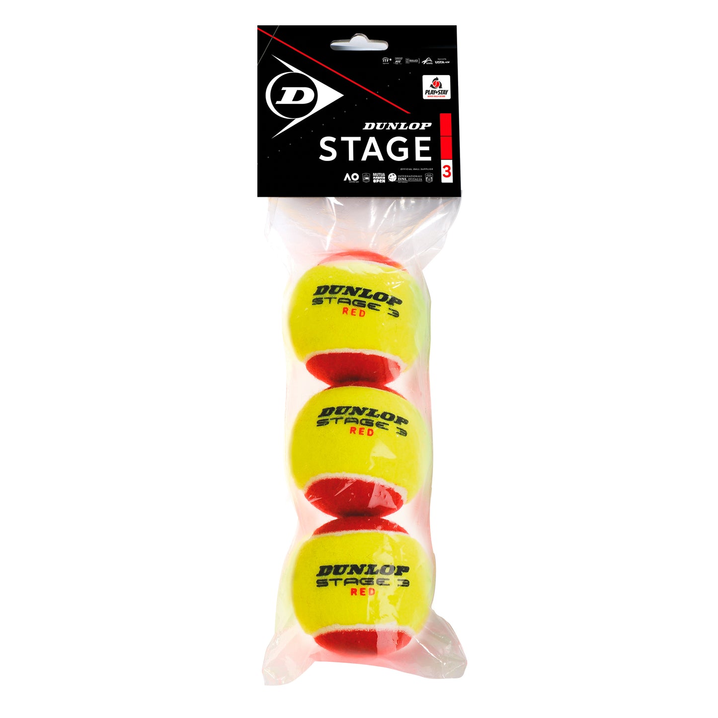 Dunlop Mini Tennis (Stage 3) Red Sacchetto Da 3 Dunlop Mini Tennis (Stage 3) Red Sacchetto Da 3