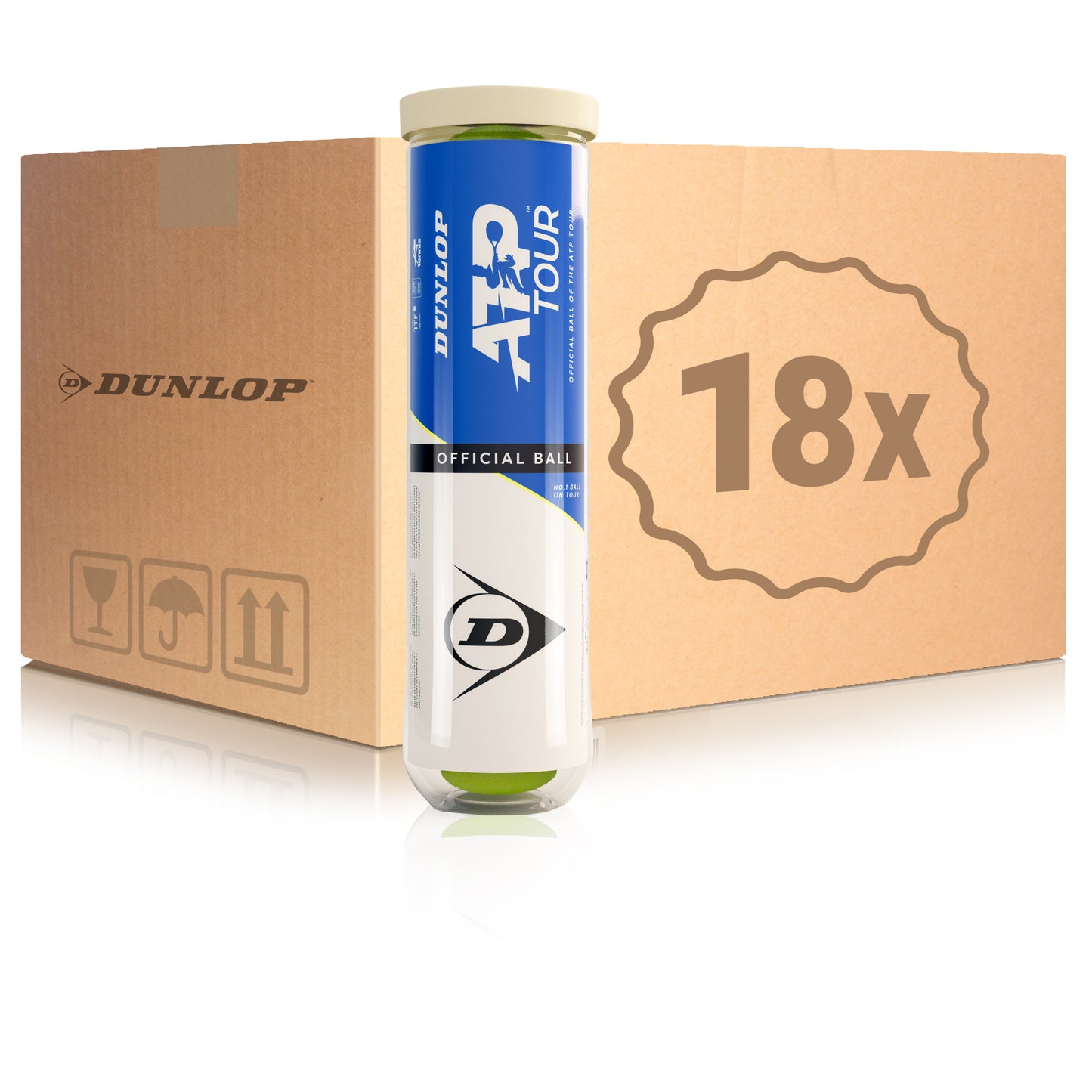 Dunlop 18 tubi da 4 ATP Nel cartone Dunlop 18 tubi da 4 ATP Nel cartone