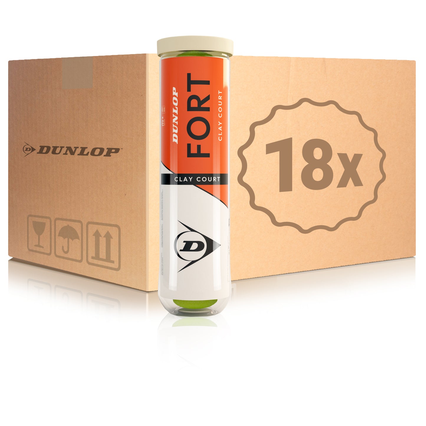 Dunlop 18 tubi da 4 Fort Clay Court Dunlop 18 tubi da 4 Fort Clay Court