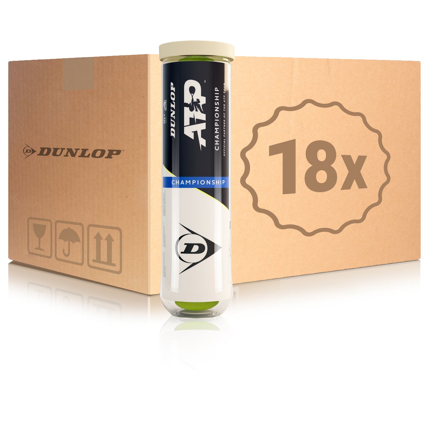 Dunlop 18 tubi da 4 ATP Championship Nel cartone Dunlop 18 tubi da 4 ATP Championship Nel cartone