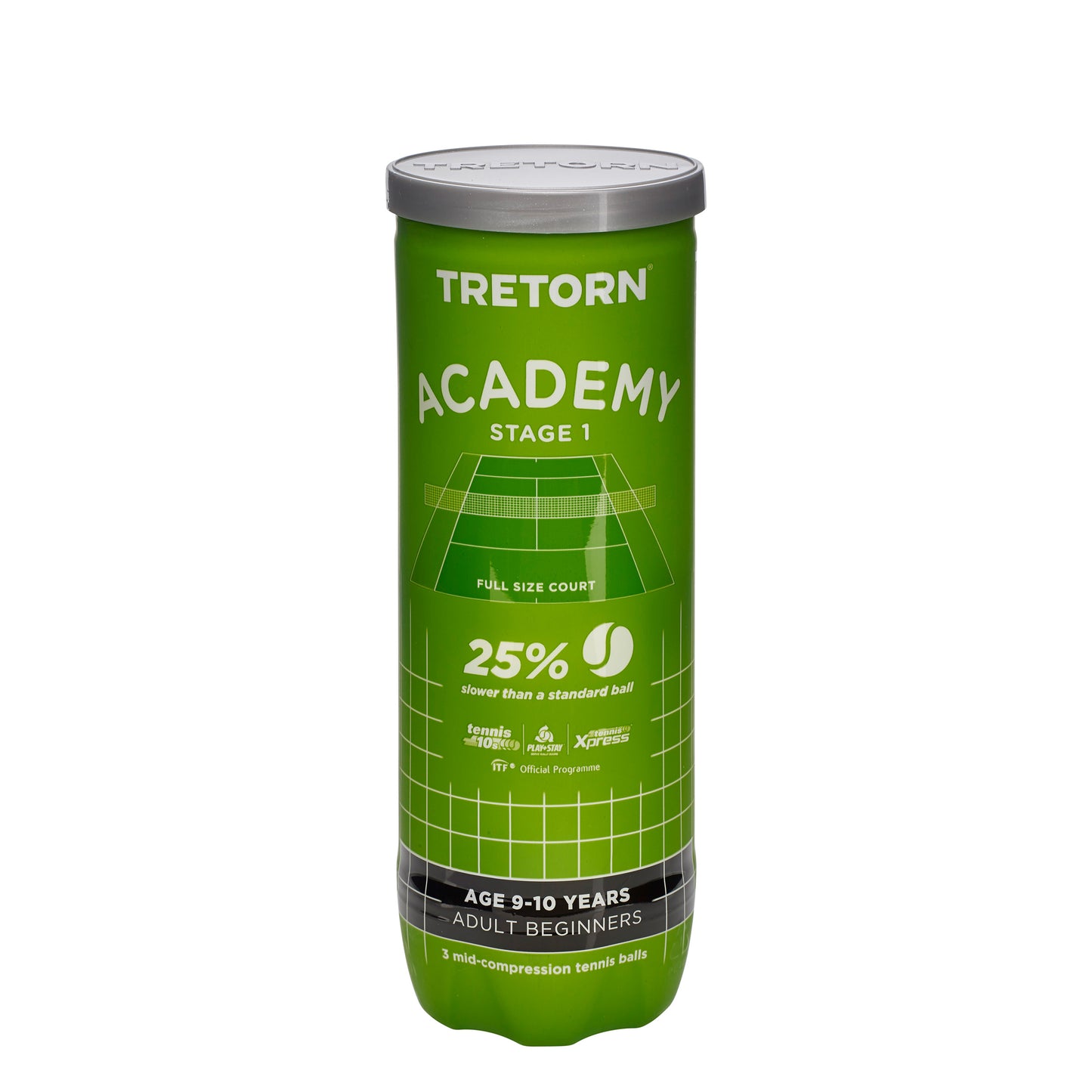 Tretorn Academy Green Tubo Da 3 Tretorn Academy Green Tubo Da 3