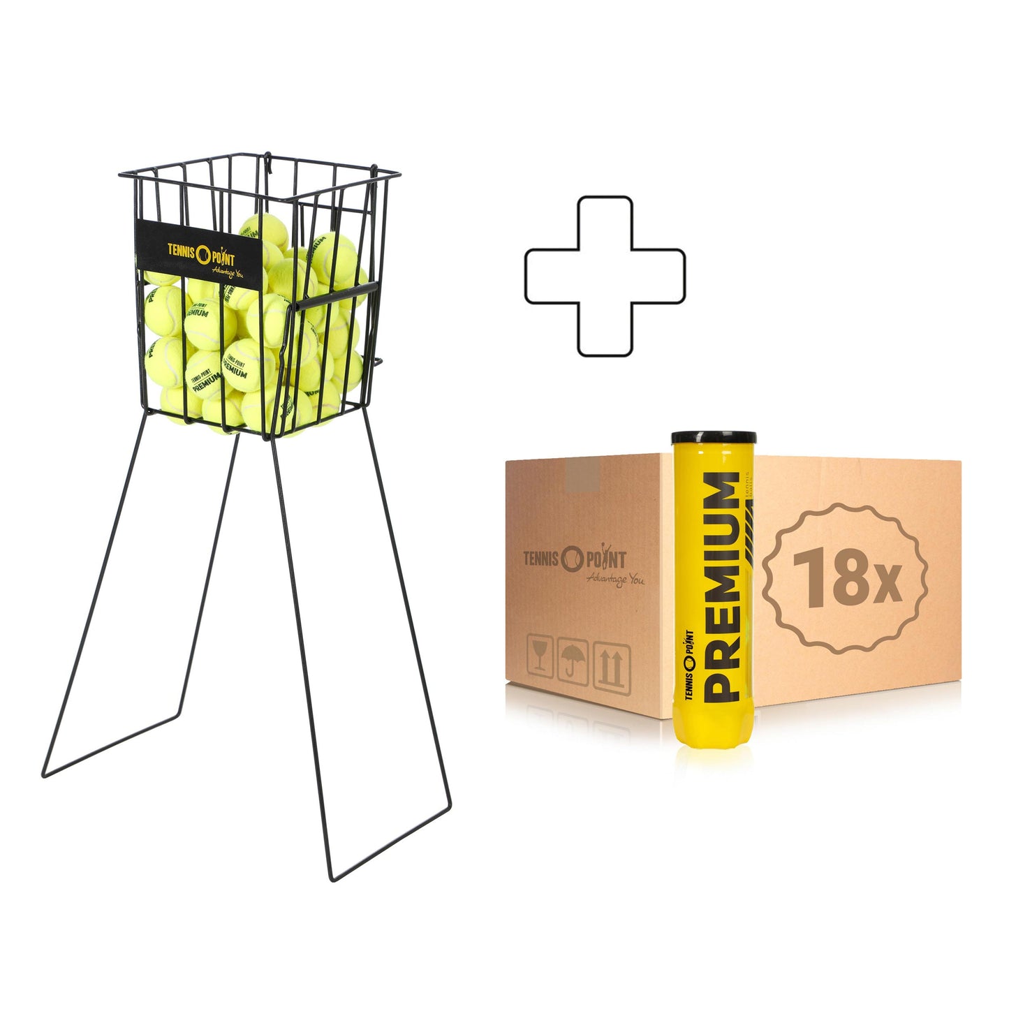 Tennis-Point 18 tubi da 4 Premium In aggiunta cesto per palline Tennis-Point 18 tubi da 4 Premium In aggiunta cesto per palline