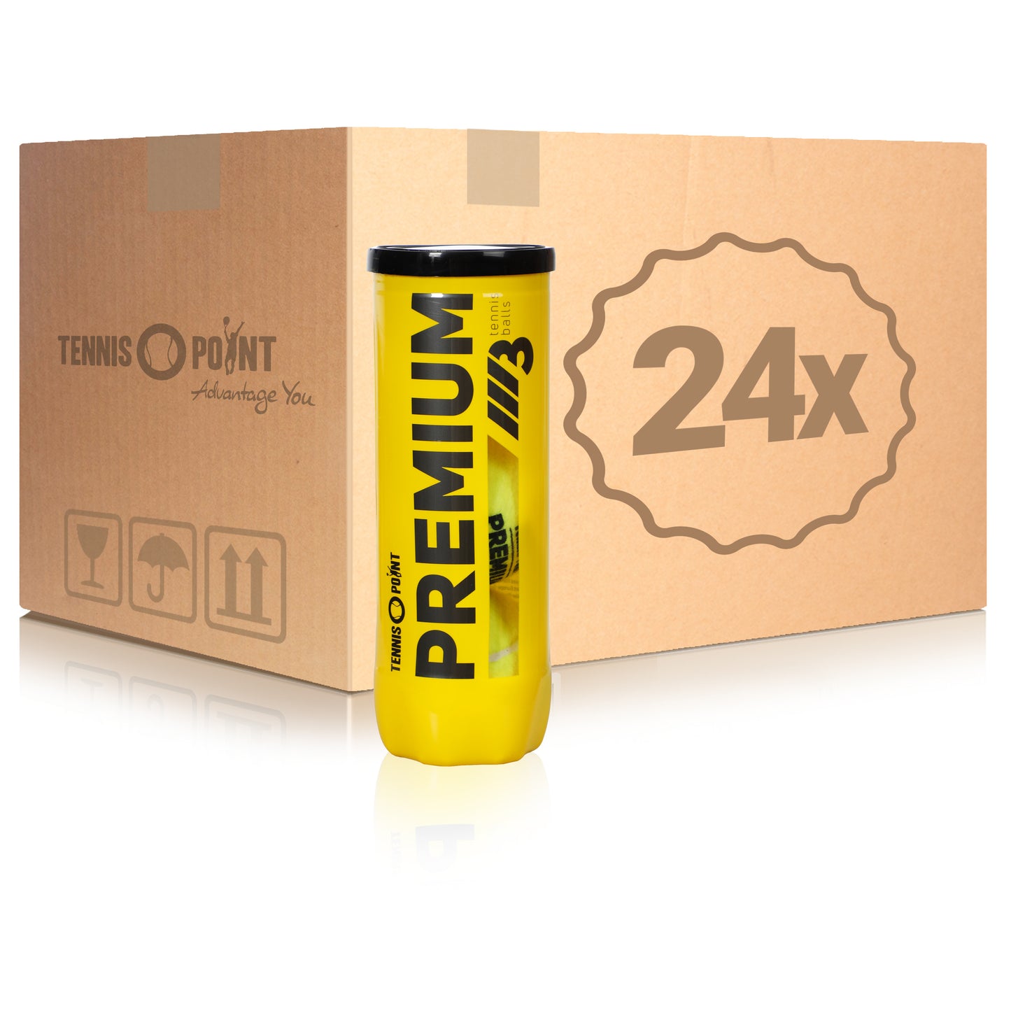 Tennis-Point 24 tubi da 3 Premium Tennisball Nel cartone Tennis-Point 24 tubi da 3 Premium Tennisball Nel cartone