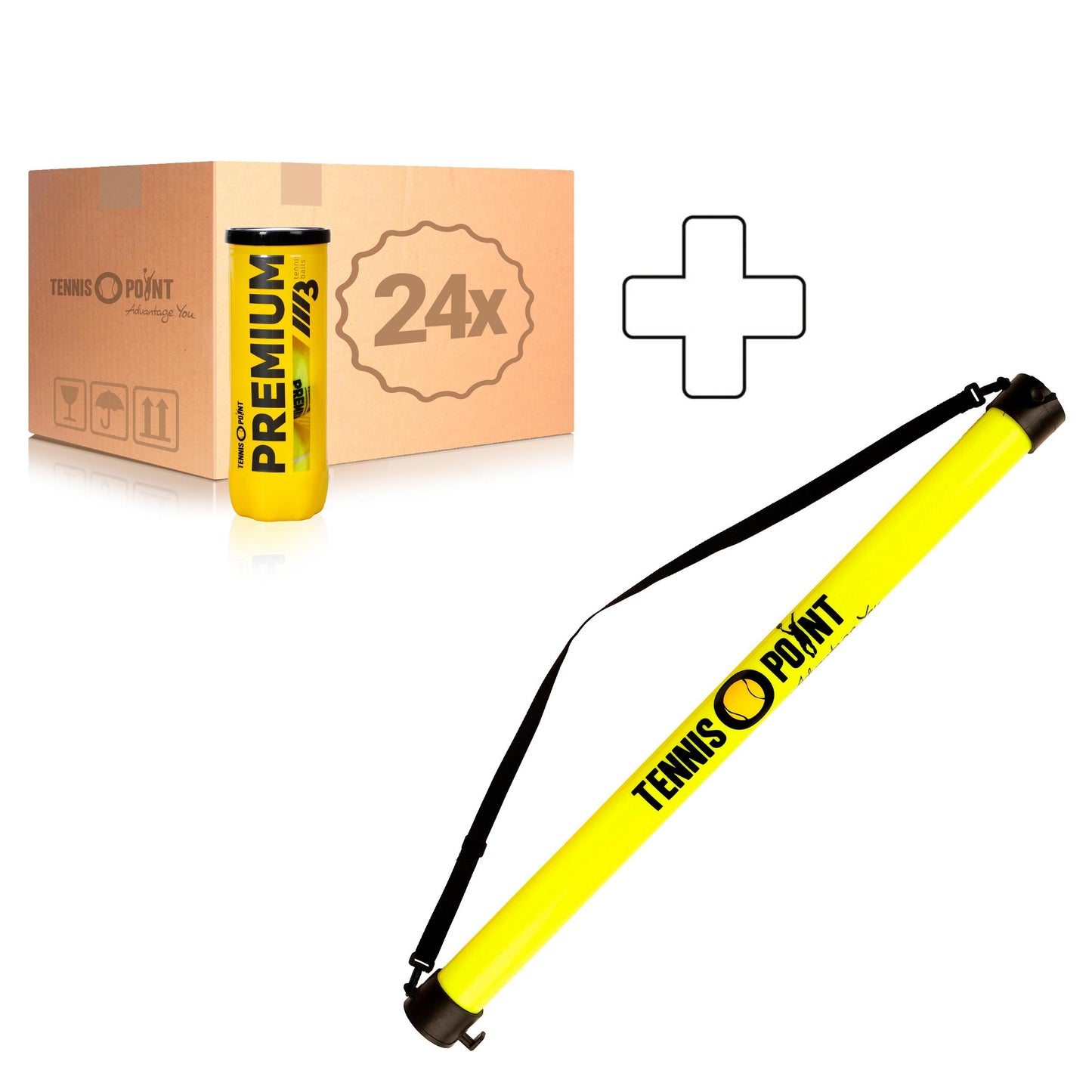 Tennis-Point 24 tubi da 3 Premium In aggiunta tubo per palline Tennis-Point 24 tubi da 3 Premium In aggiunta tubo per palline