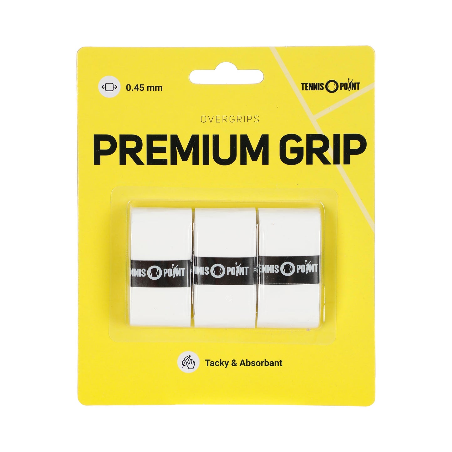 Tennis-Point Premium Grip Confezione Da 3-Bianco Tennis-Point Premium Grip Confezione Da 3-Bianco