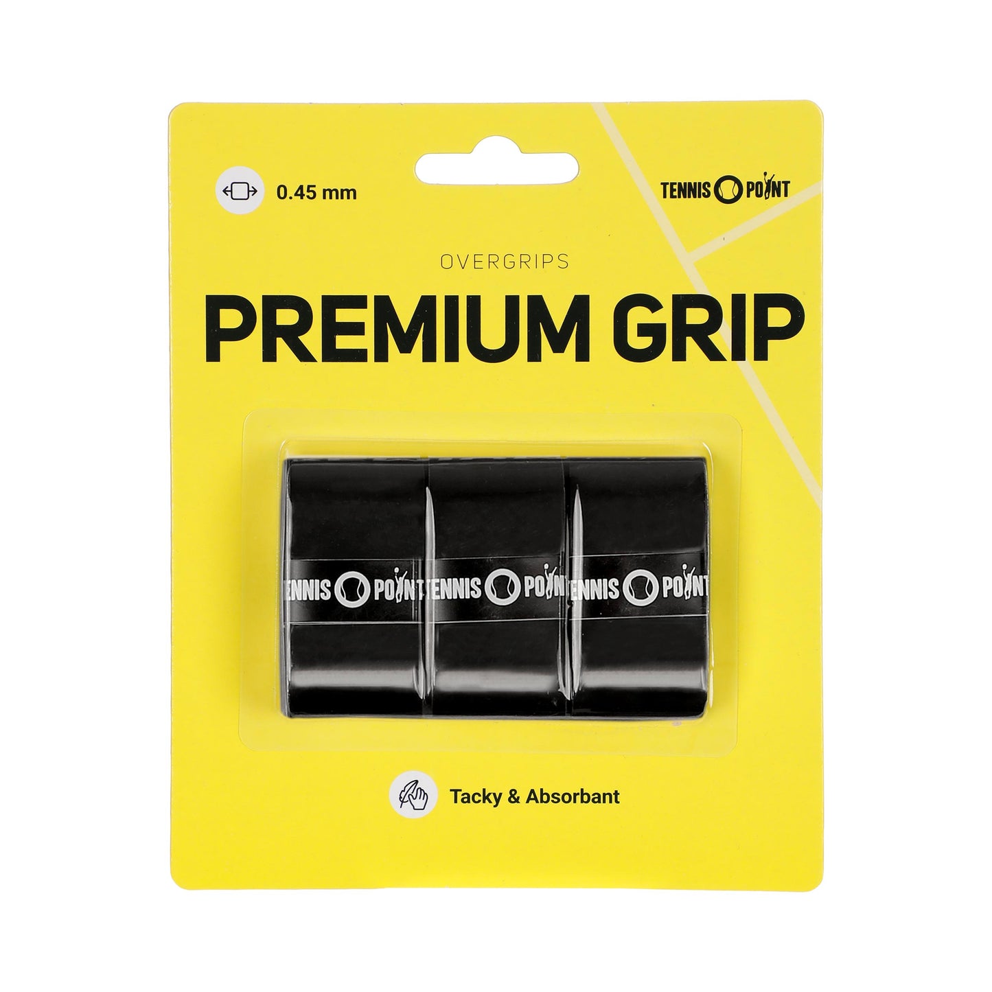 Tennis-Point Premium Grip Confezione Da 3-Nero Tennis-Point Premium Grip Confezione Da 3-Nero