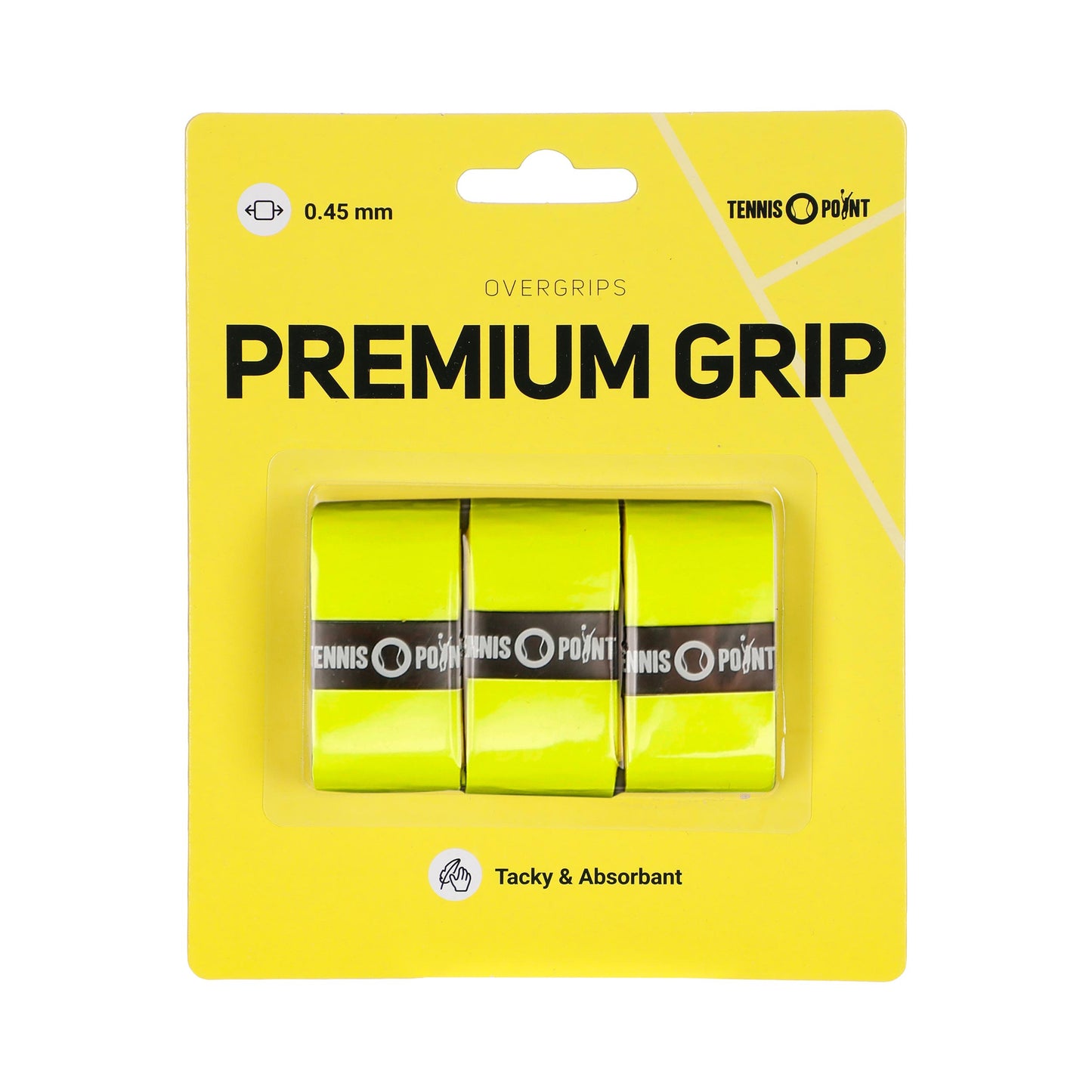 Tennis-Point Premium Grip Confezione Da 3-Giallo Tennis-Point Premium Grip Confezione Da 3-Giallo