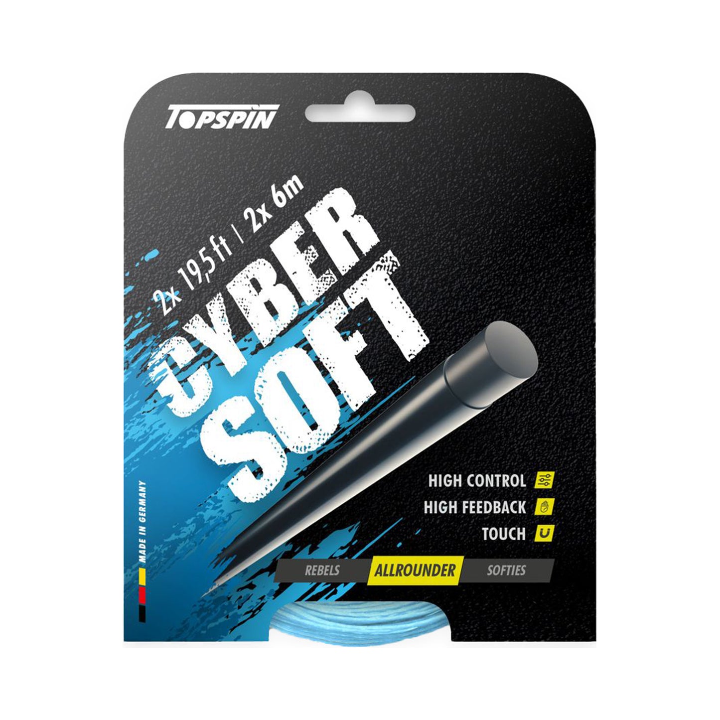 Topspin Cyber Soft 12m Set Di Corde-Blu Chiaro Topspin Cyber Soft 12m Set Di Corde-Blu Chiaro