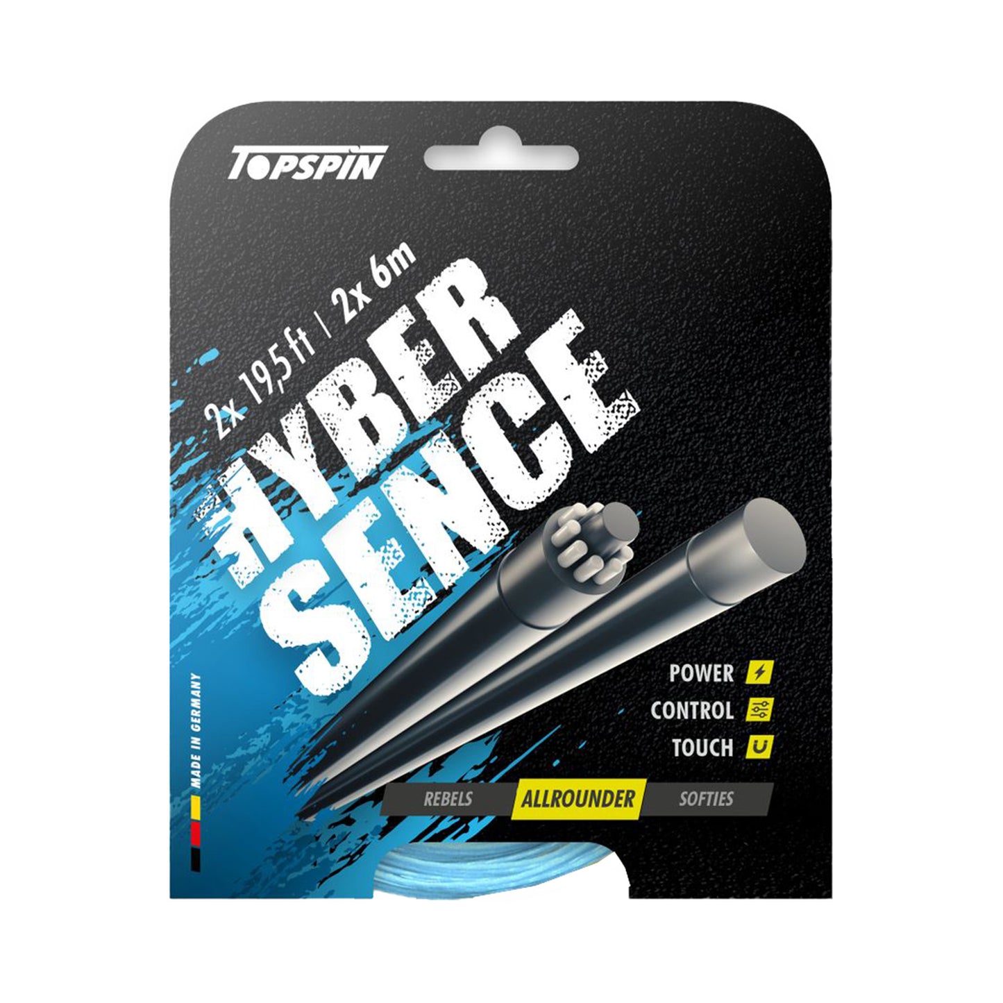 Topspin Hyber Sence 2 X 6m Set Di Corde-Blu Chiaro Topspin Hyber Sence 2 X 6m Set Di Corde-Blu Chiaro