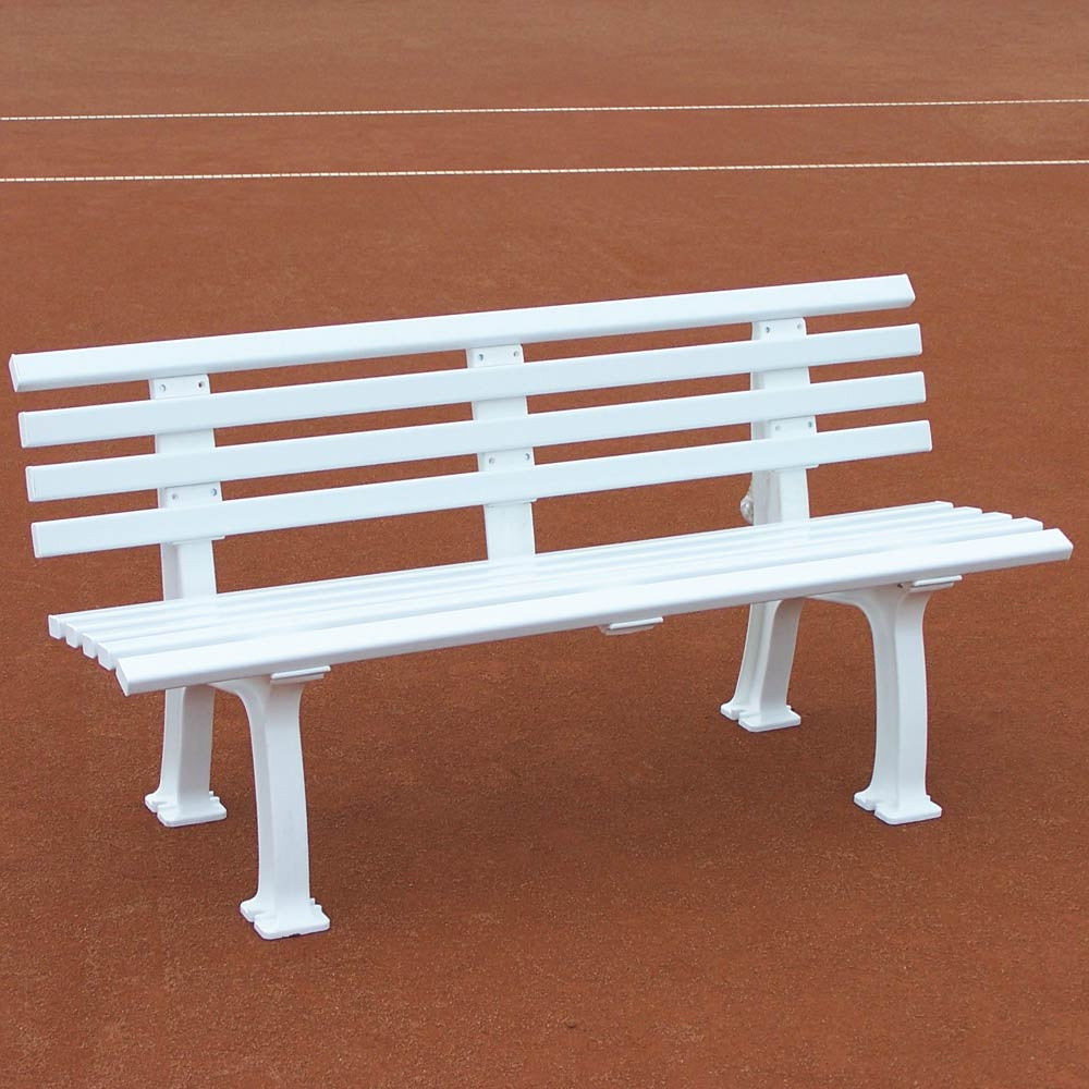 Tegra Panchina Da Tennis 2m Con Schienale-Bianco Tegra Panchina Da Tennis 2m Con Schienale-Bianco