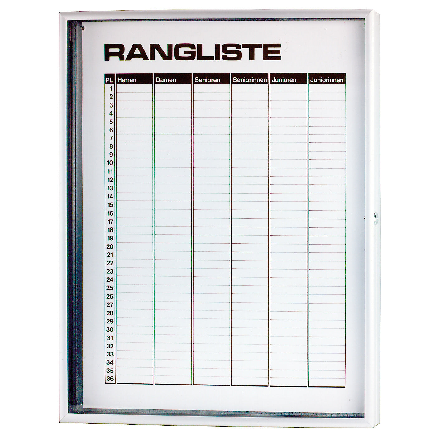 Tegra Ranglisten-Magnettafel 6 Ränge Mit Scheibe,Abschließbar Classifica-Bianco Tegra Ranglisten-Magnettafel 6 Ränge Mit Scheibe,Abschließbar Classifica-Bianco