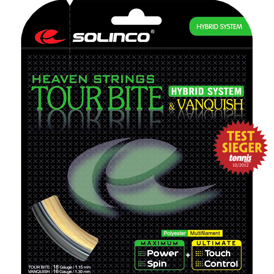 Solinco Tour Bite 6,8m Silber + Vanquish 6,3m Set Di Corde 13,1m-Argento,Colori Naturali Solinco Tour Bite 6,8m Silber + Vanquish 6,3m Set Di Corde 13,1m-Argento,Colori Naturali