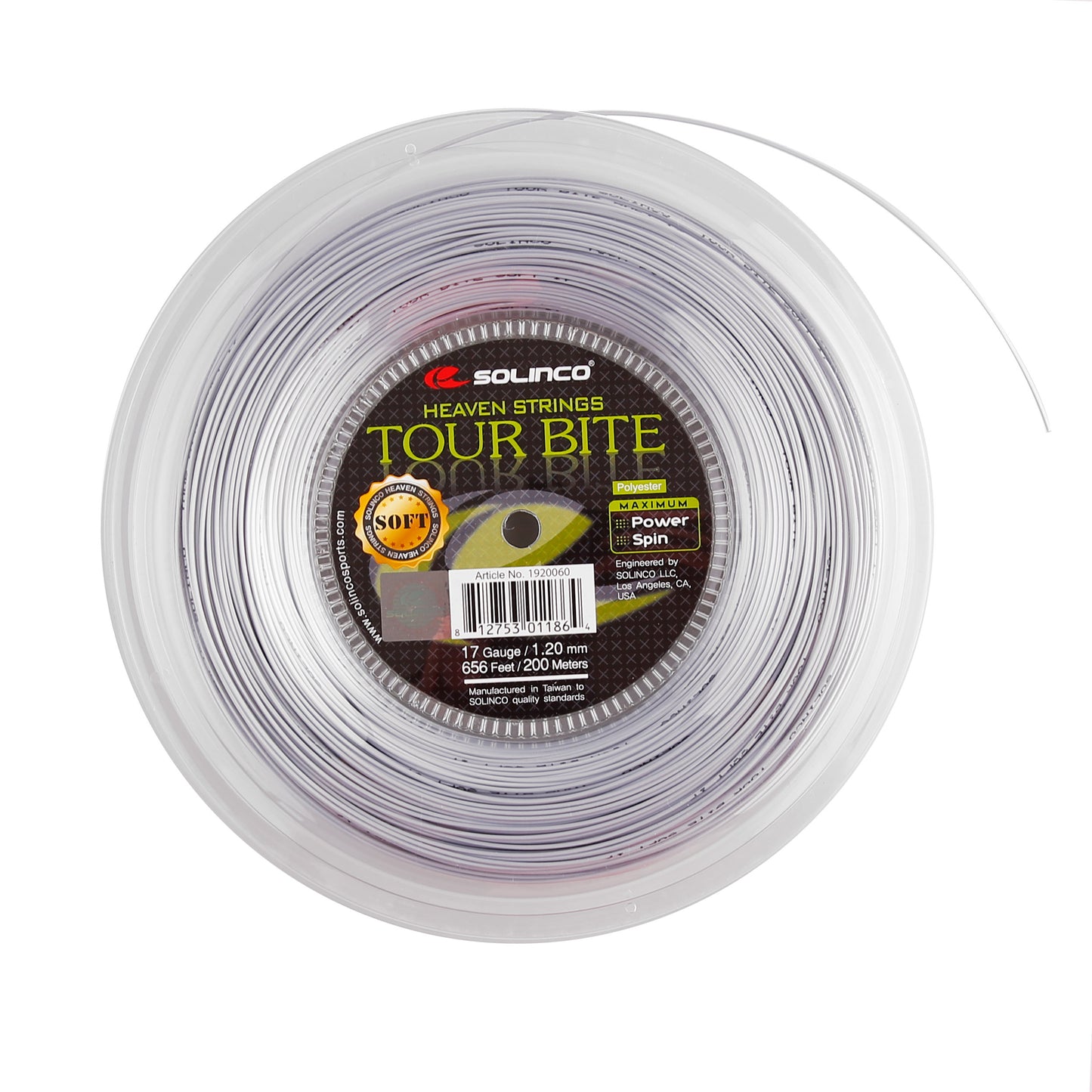 Solinco Tour Bite Soft Rotolo Di Corde 200m-Argento Solinco Tour Bite Soft Rotolo Di Corde 200m-Argento