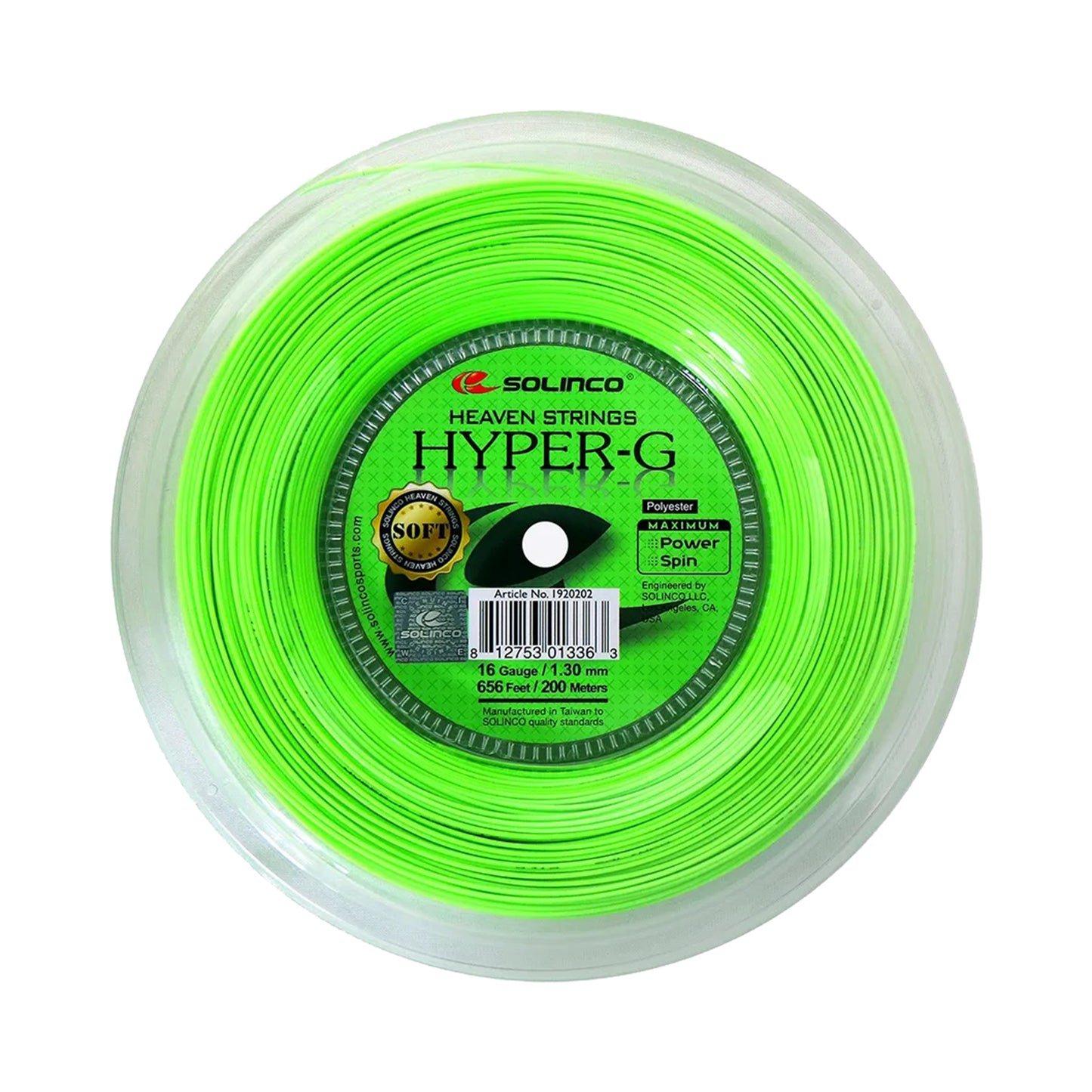 Solinco Hyper-G Soft Rotolo Di Corde 200m-Verde Solinco Hyper-G Soft Rotolo Di Corde 200m-Verde
