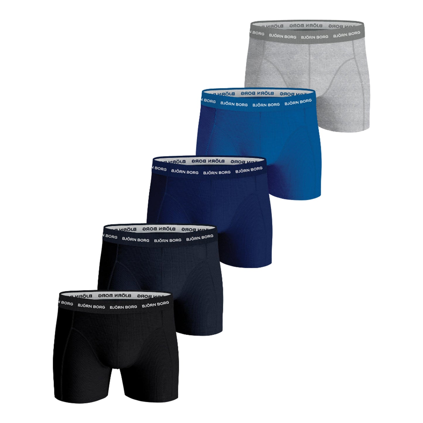 Björn Borg Cotton Stretch Boxer Confezione da 5 Uomini - nero, blu Björn Borg Cotton Stretch Boxer Confezione da 5 Uomini - nero, blu
