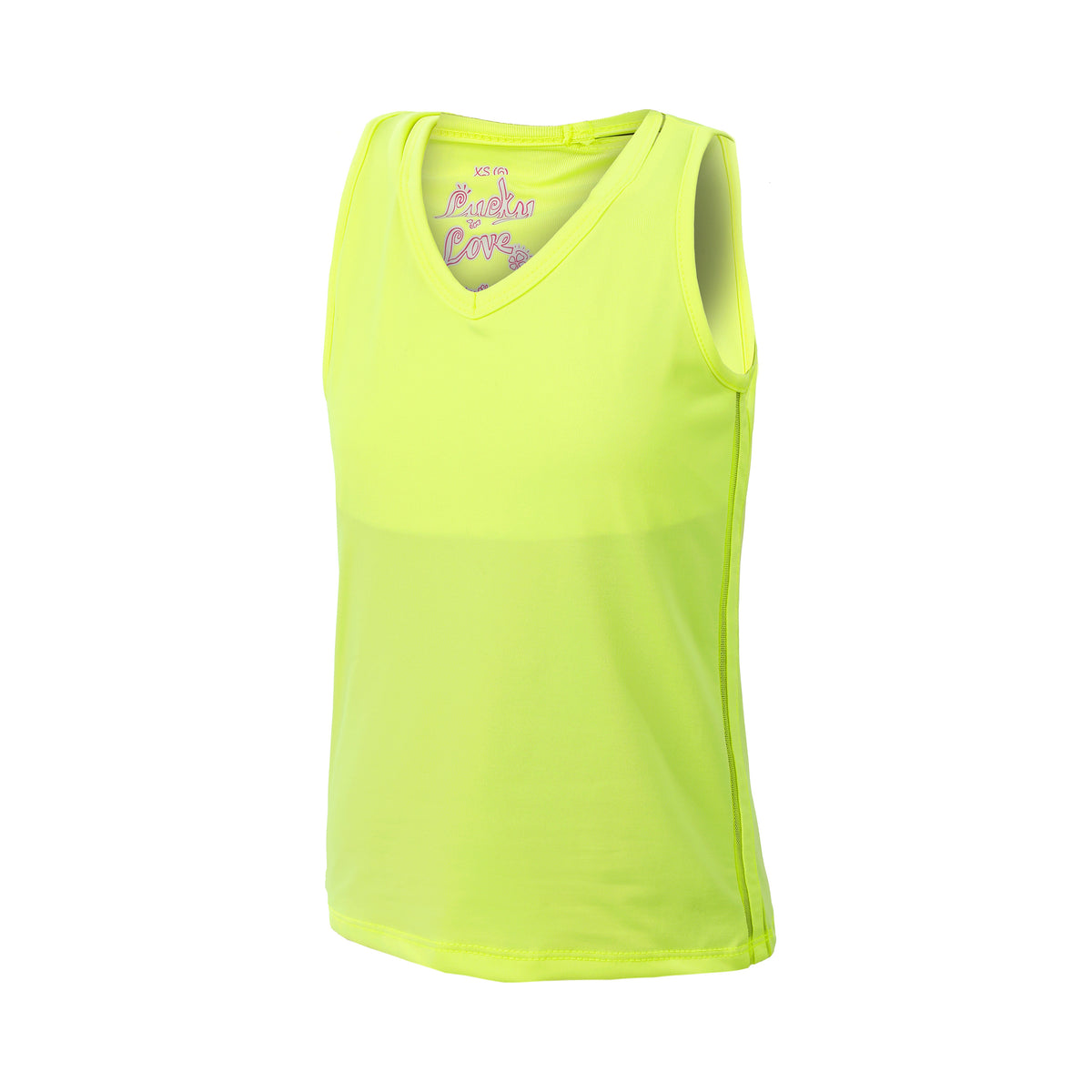 Lucky in Love V-Neck Cutout Canottiera Ragazze-Giallo Lucky in Love V-Neck Cutout Canottiera Ragazze-Giallo