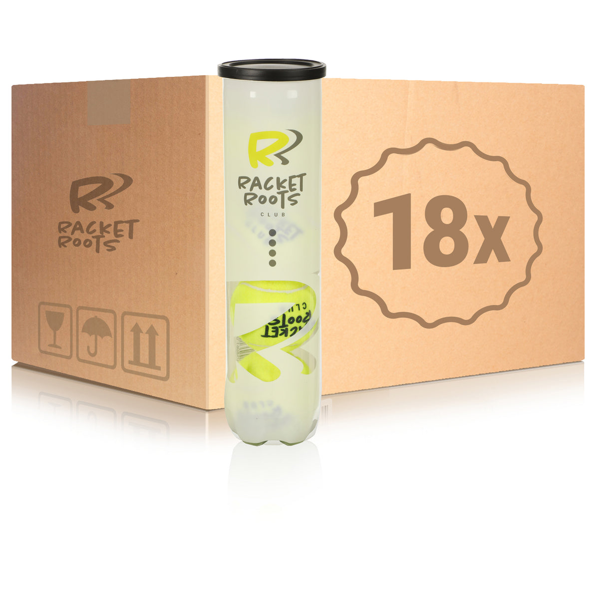 Racket Roots 18 tubi da 4 Club Tennisball Nel cartone Racket Roots 18 tubi da 4 Club Tennisball Nel cartone