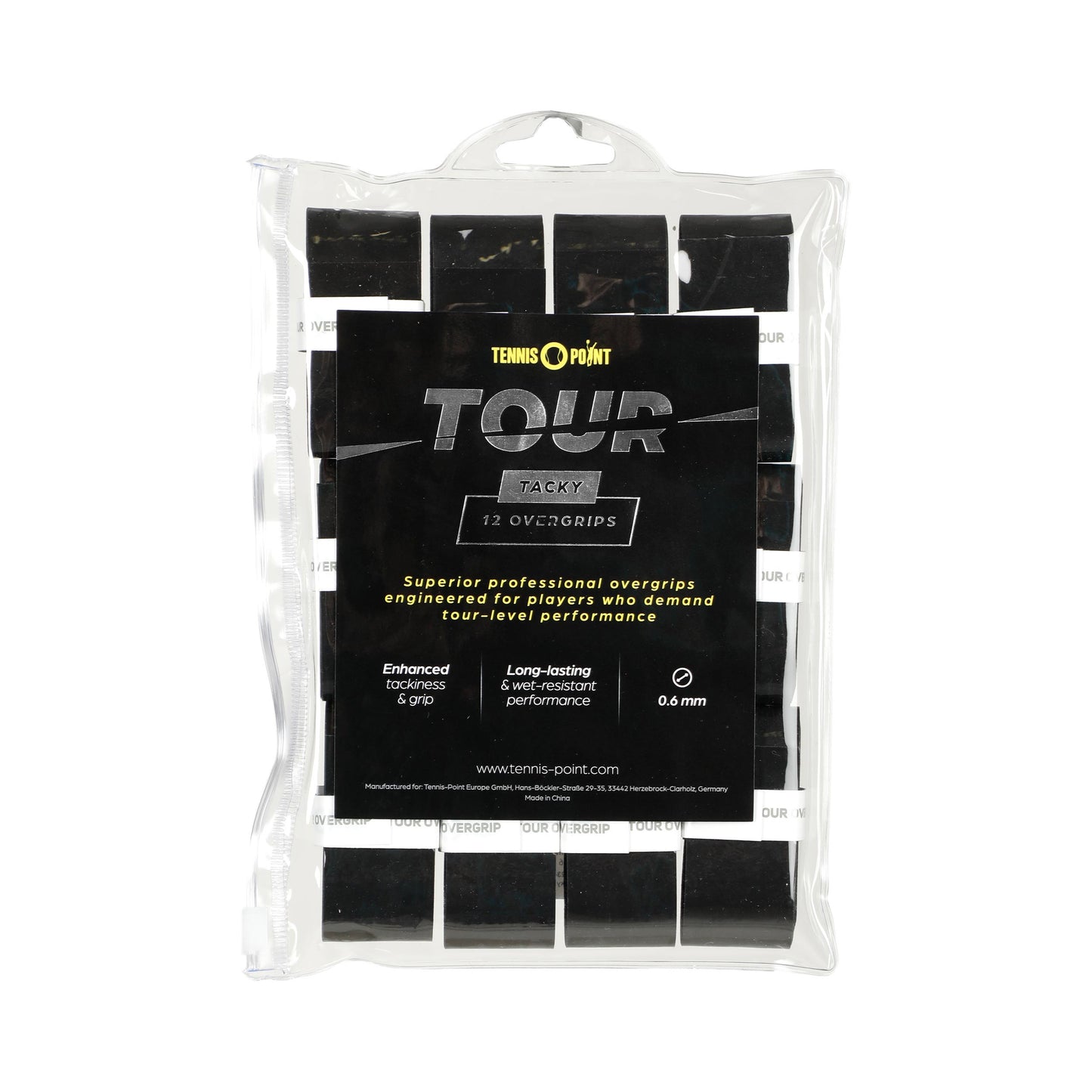 Tennis-Point Tour Tacky Confezione da 12 - nero Tennis-Point Tour Tacky Confezione da 12 - nero