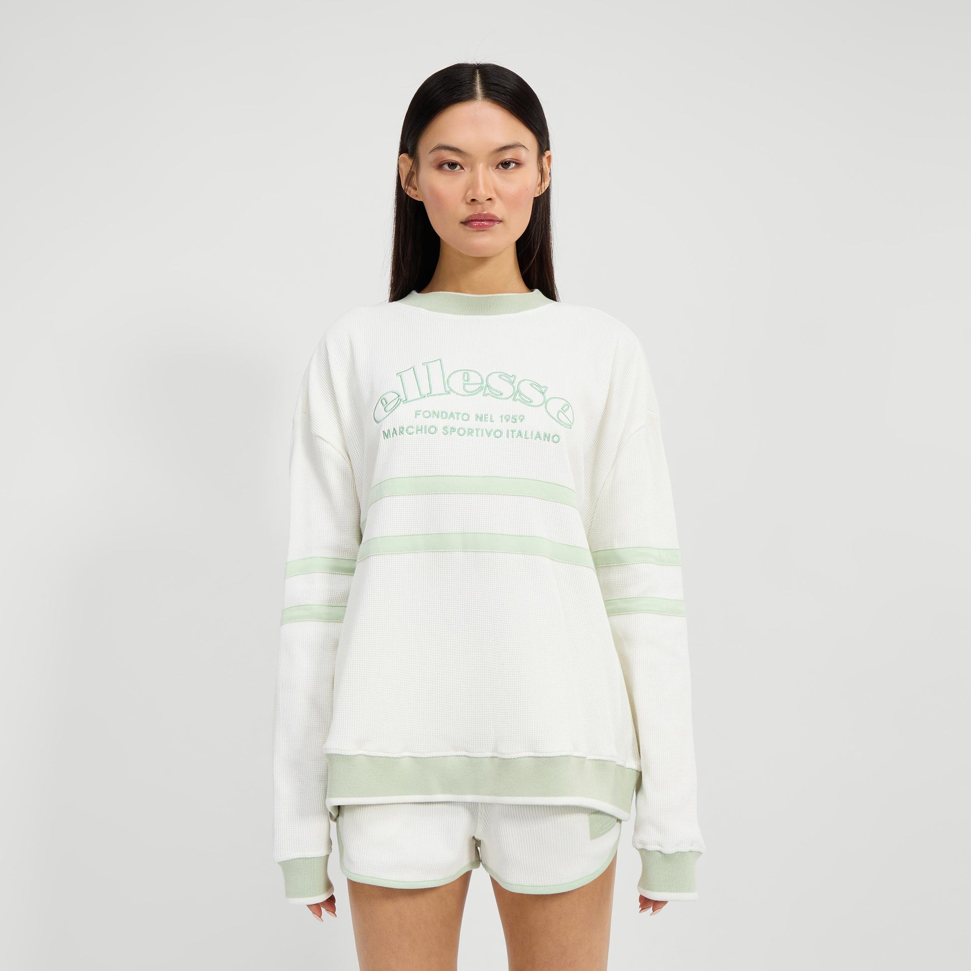 Ellesse Manigod Felpa Donna-Crema,Salvia