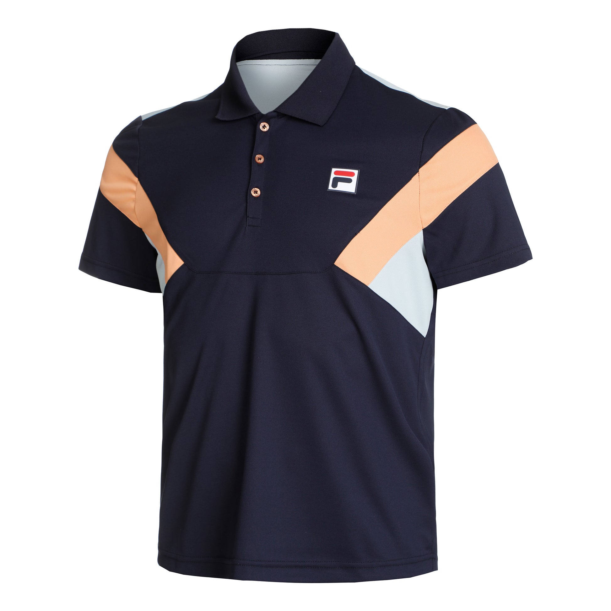 Fila Adrian Polo Uomini - blu scuro, arancione