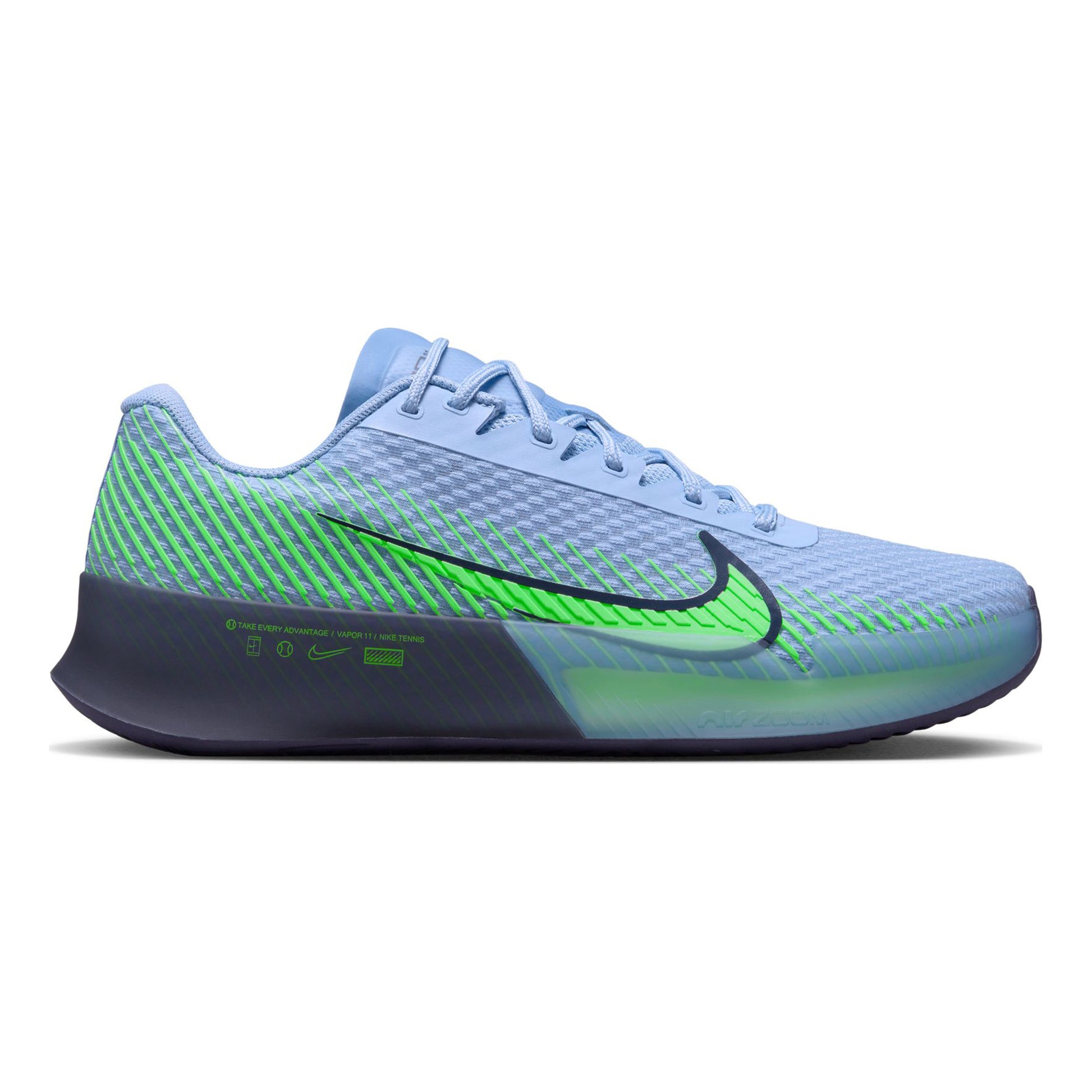 Nike Air Zoom Vapor 11 Scarpa per terra rossa Uomini - lilla, verde neon