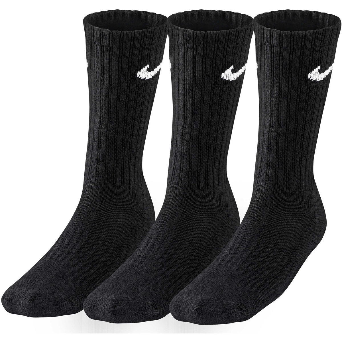 Nike Value Cotton Crew Calzini da tennis Confezione da 3 Unisex - nero, bianco