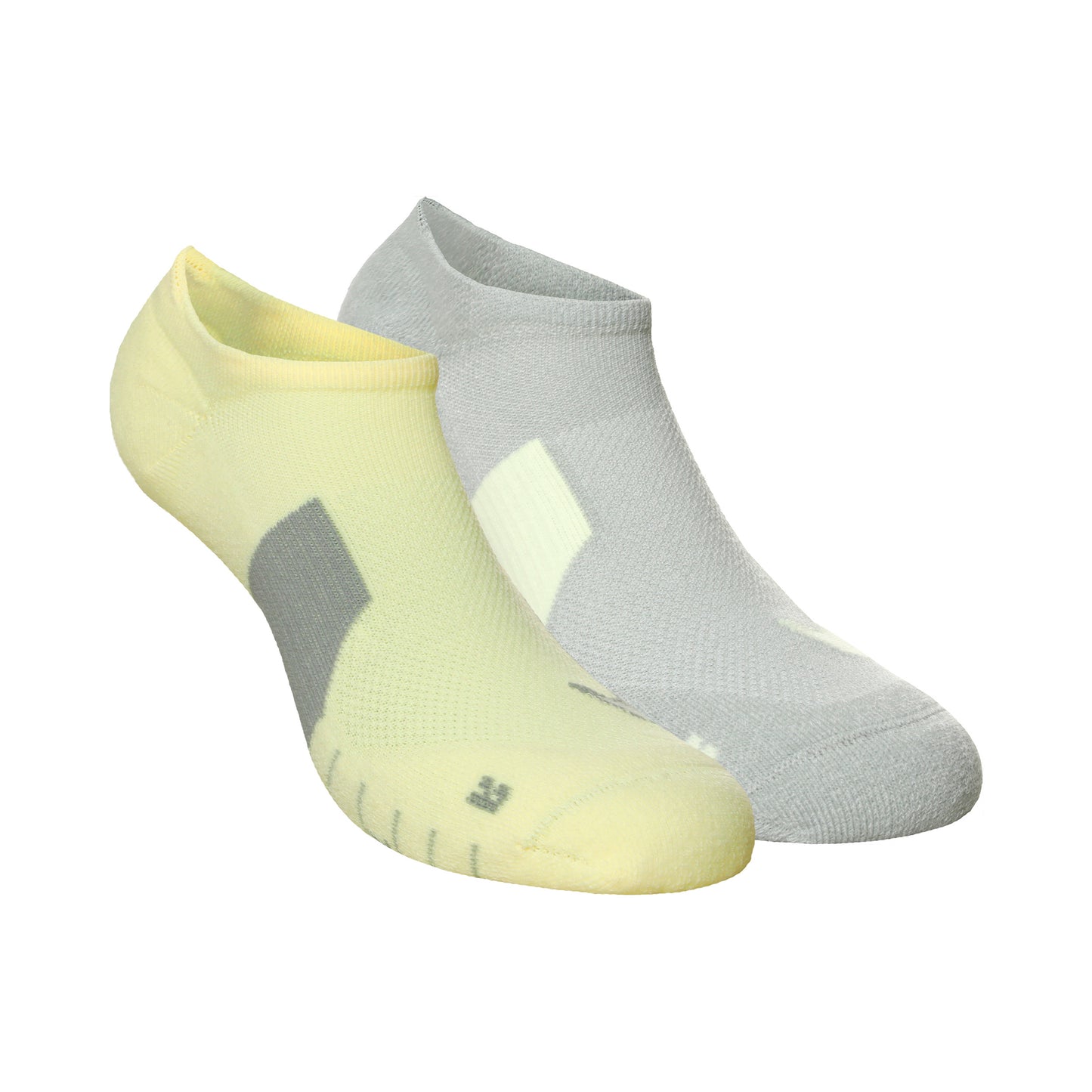 Nike Dri-Fit Multiplier No-Show Socks Calze da corsa Confezione da 2 Unisex - grigio, giallo