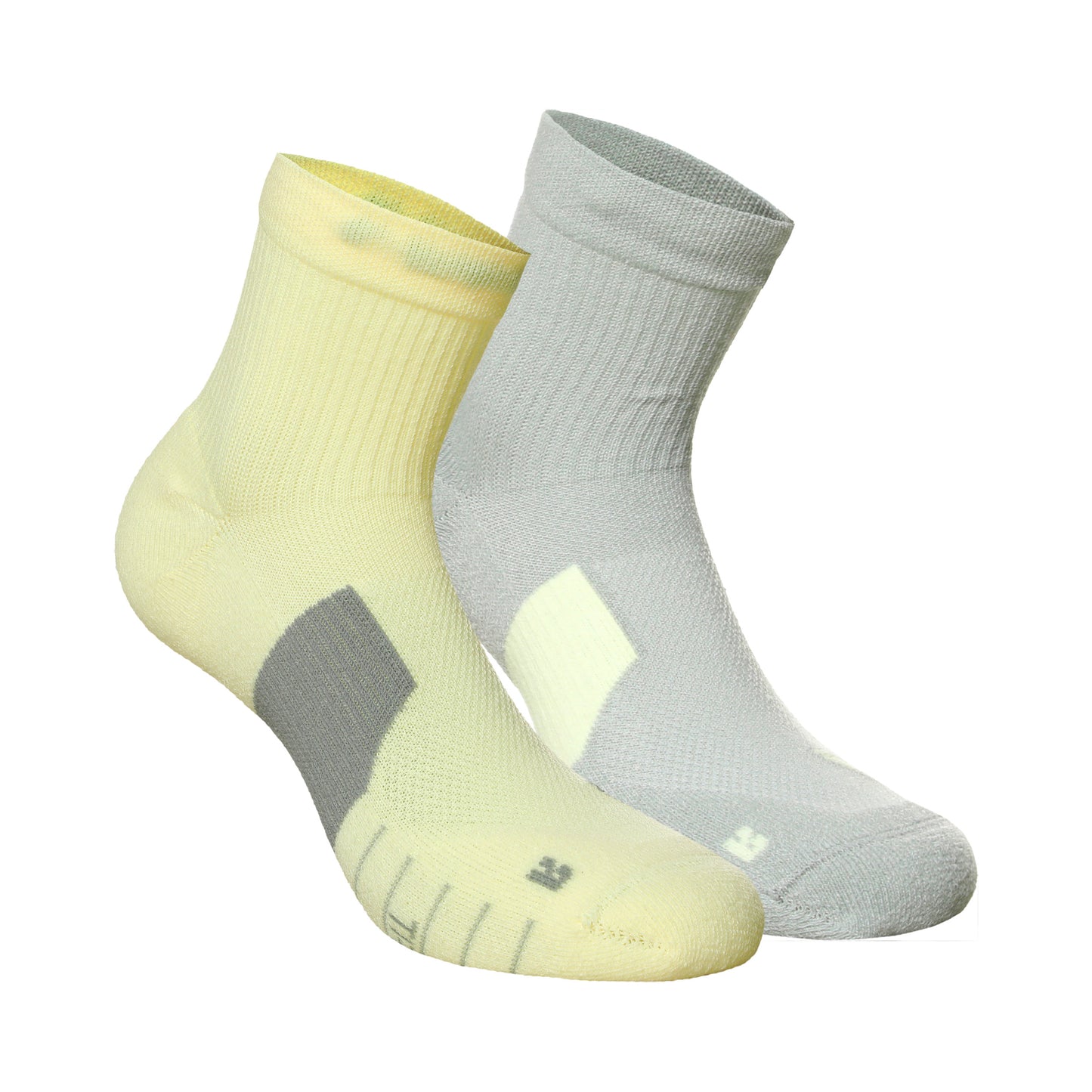 Nike Dri-Fit Multiplier No-Show Socks Calze da corsa Confezione da 2 Unisex - grigio, giallo