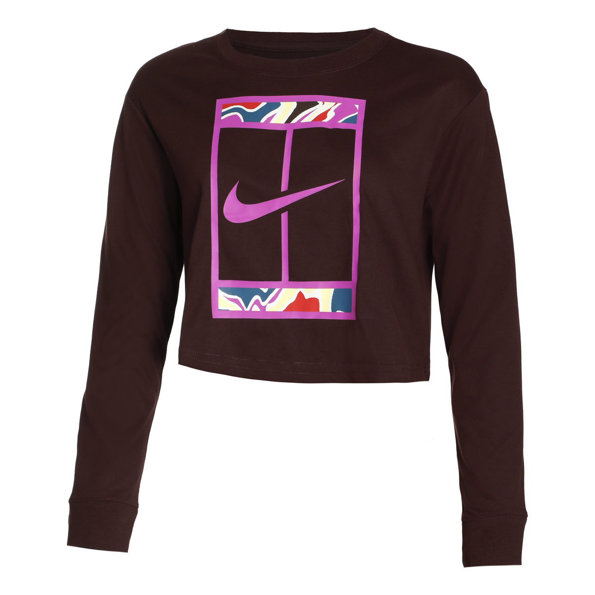 Nike Dri-Fit Court Slam Cropped Manica lunga Donna - marrone,