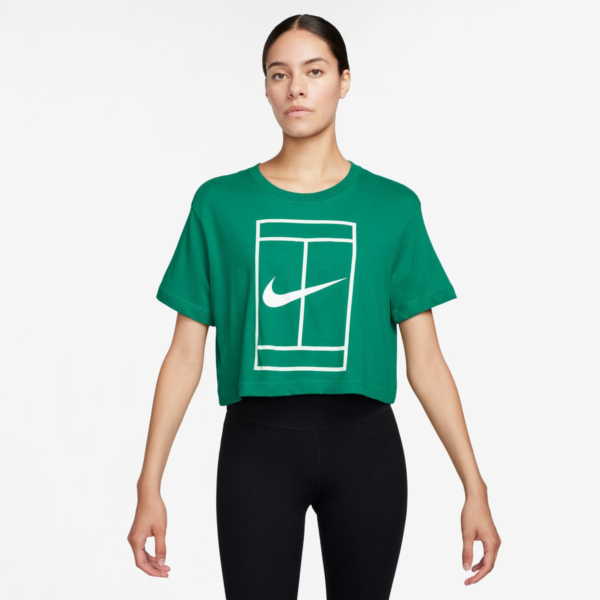 Nike Dri-Fit Heritage Crop Maglietta Donna - verde, bianco
