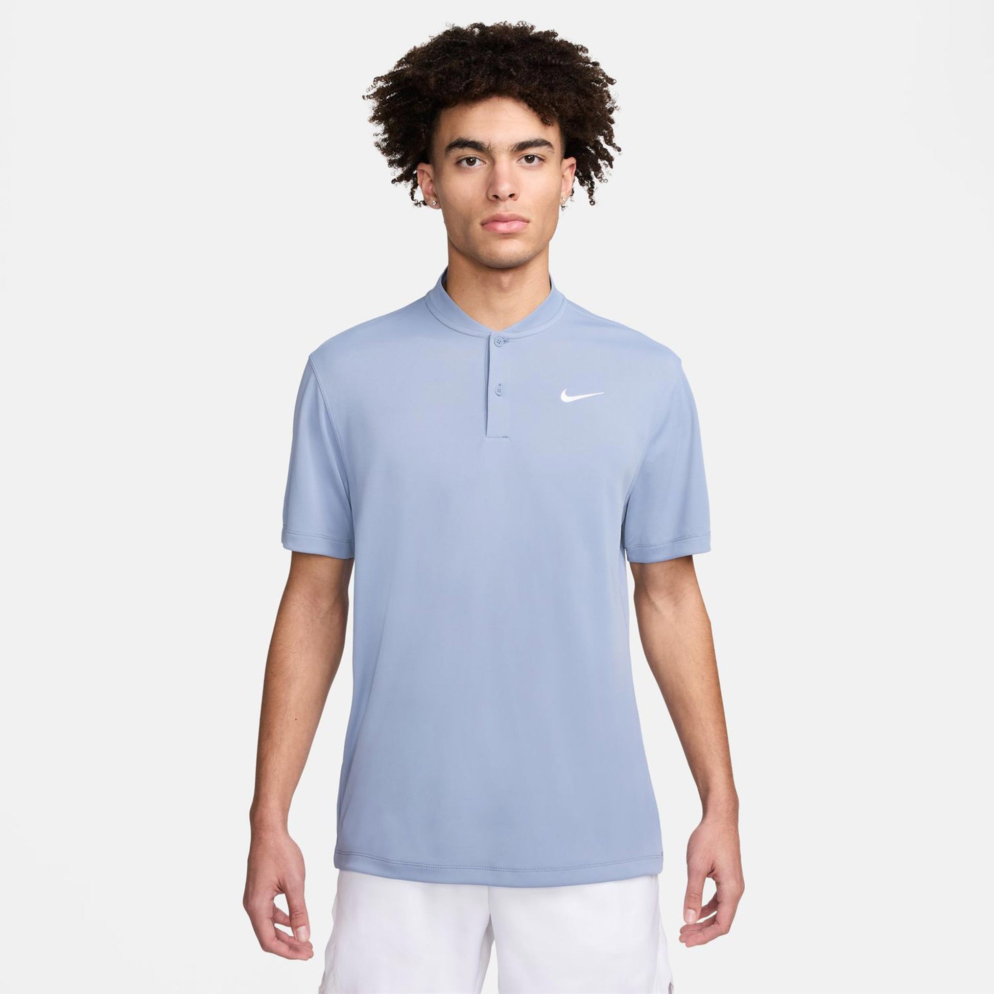 Nike Dri-Fit Court Blade Solid Polo Uomini - grigio-blu,