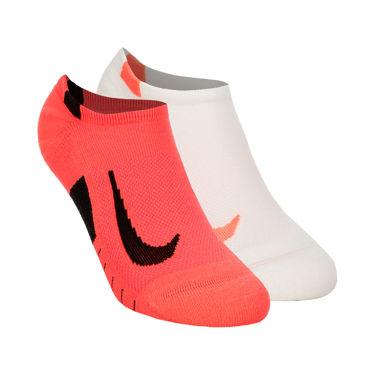Nike Dri-Fit Multiplier No-Show Socks Calze da corsa Confezione da 2 Unisex - rosso, crema
