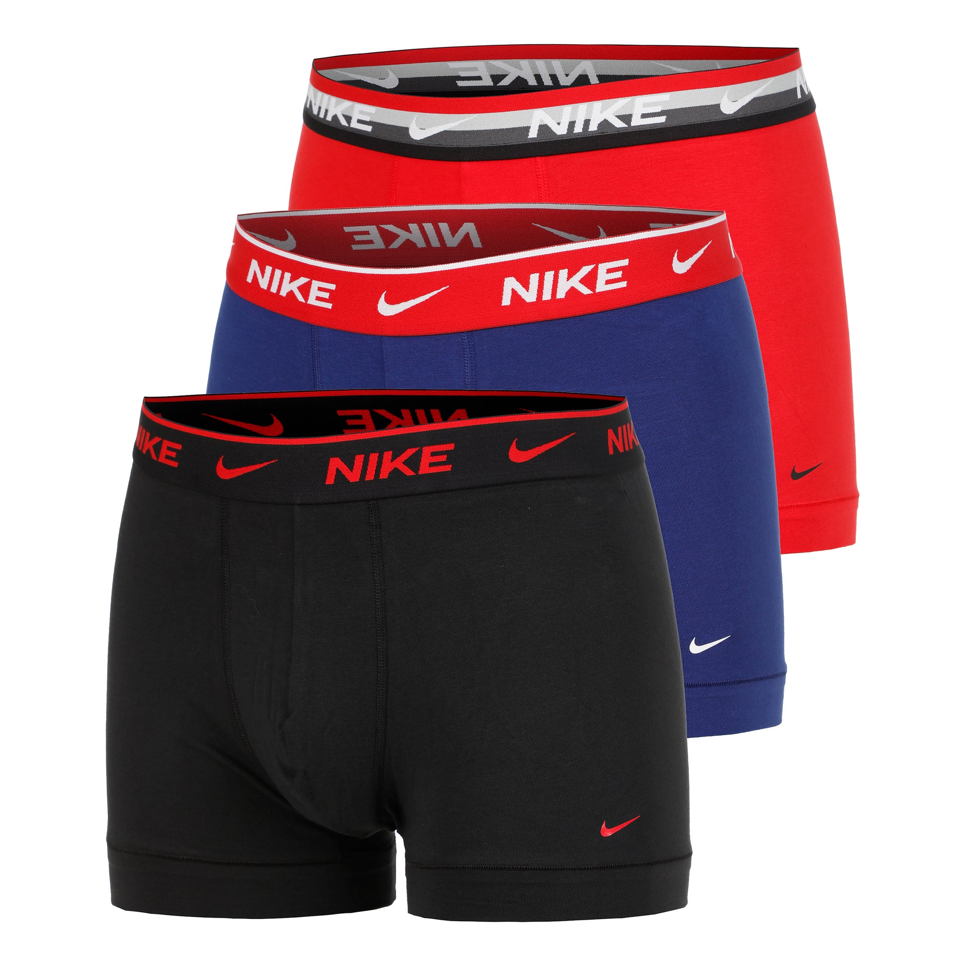 Nike Everyday Stretch Trunk Boxer Confezione da 3 Uomini - nero, rosso chiaro