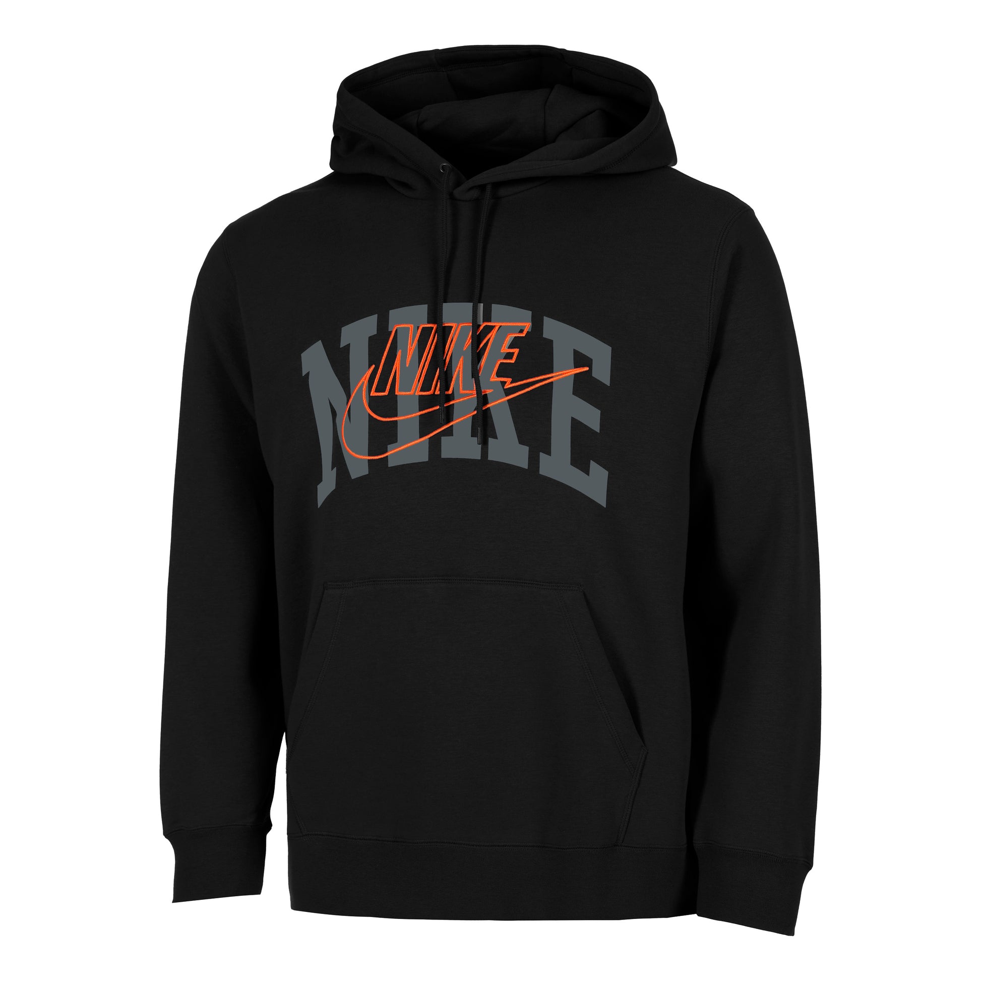 Nike Club Felpa con cappuccio Uomini - nero, arancione